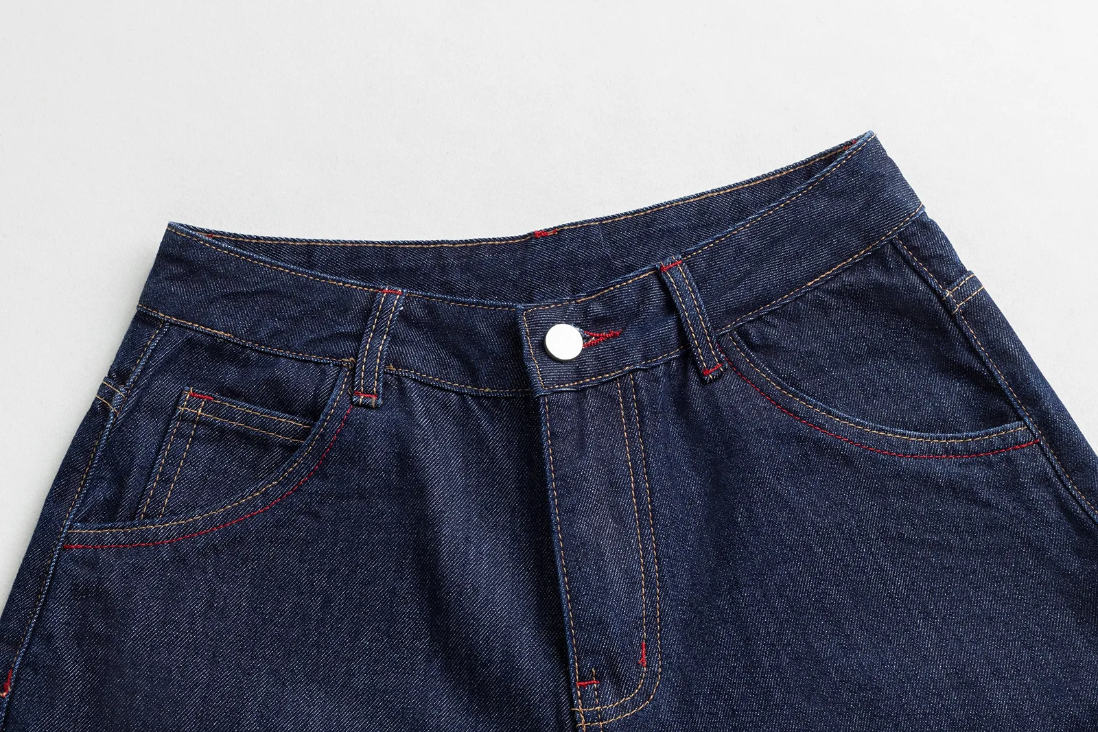 Jiayiku  New Denim Pants Men's American Style Trendy Brand Washed Denim Shorts Loose Wide Leg Pants display picture 7
