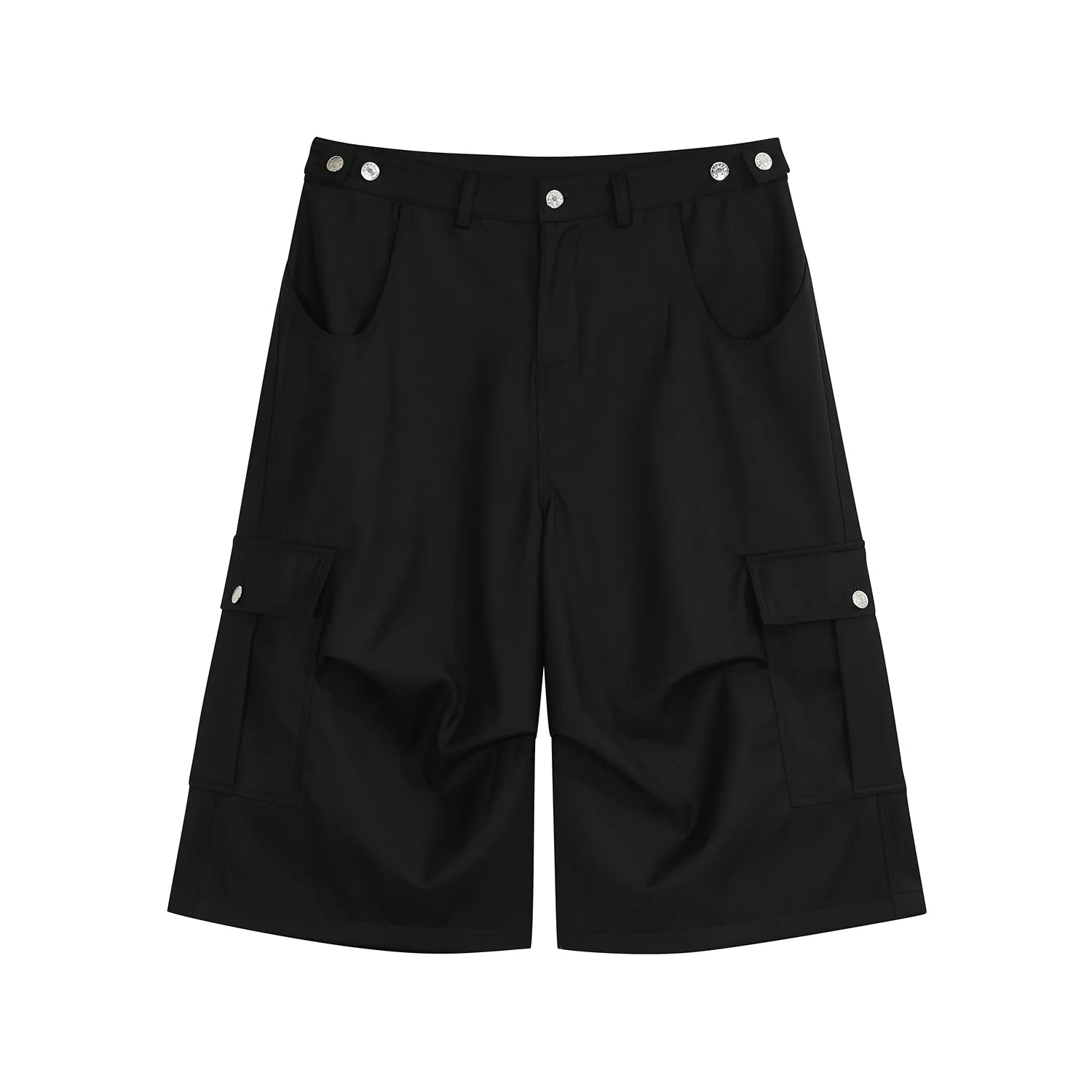 Jiayiku  American Retro Pants For Men And Women Cleanfit Loose Wide-leg Workwear Capri Pants display picture 14