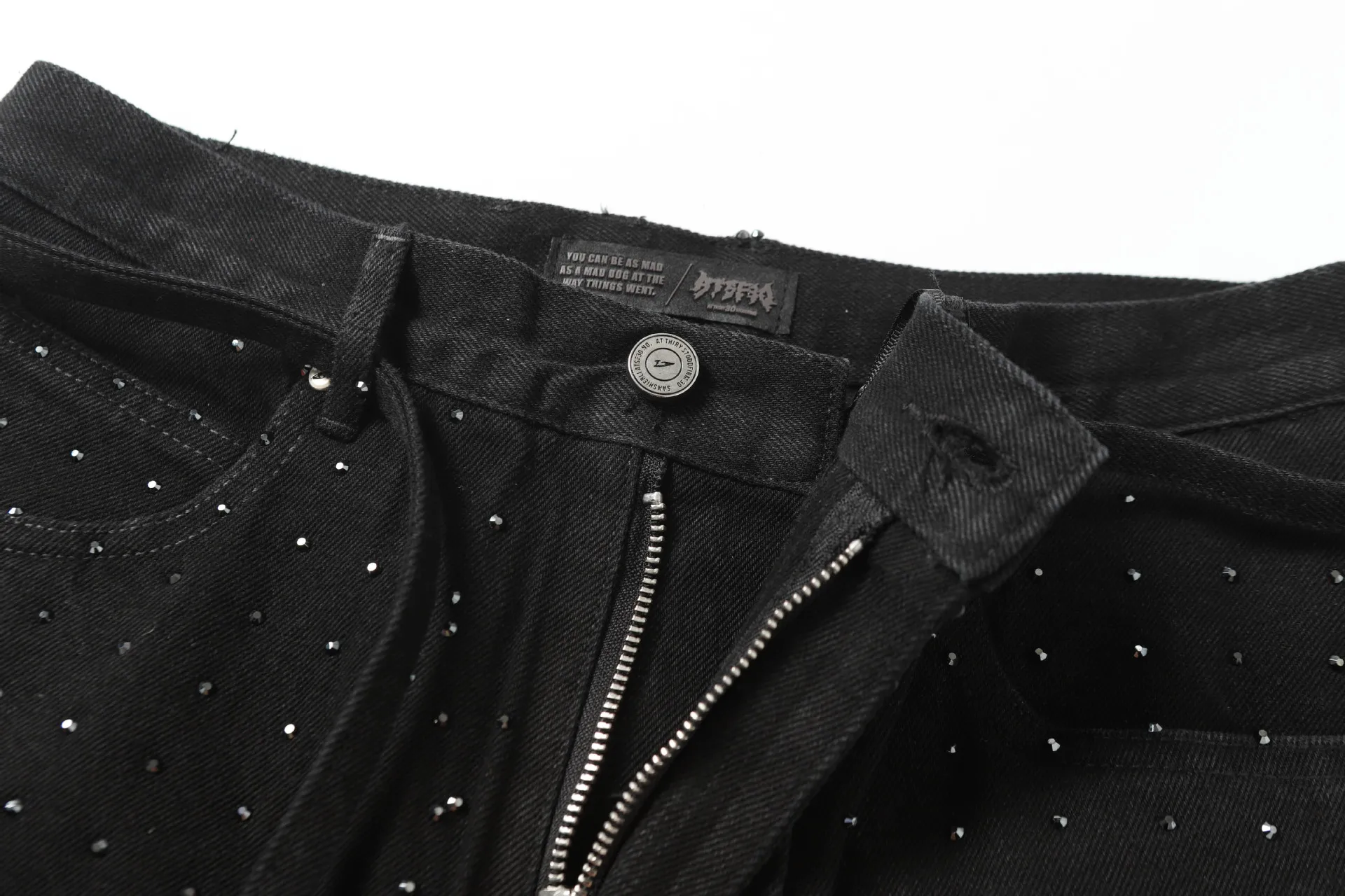 Jiayiku Men's  High Street American Style Vintage Washed Burr Edge Denim Shorts Heavy-duty Hot-drill Distinctive Pants display picture 21