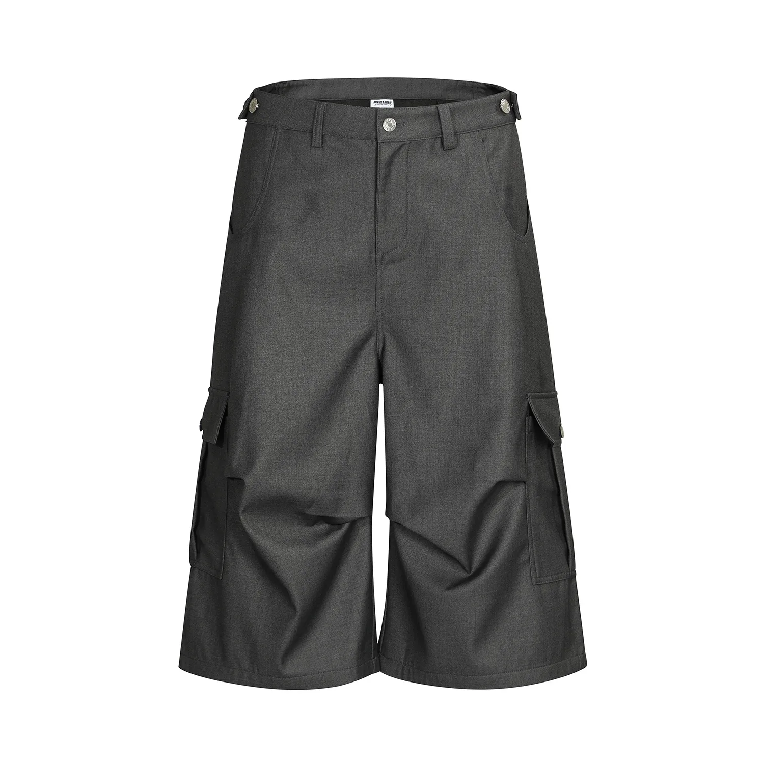 Jiayiku  American Retro Pants For Men And Women Cleanfit Loose Wide-leg Workwear Capri Pants display picture 3