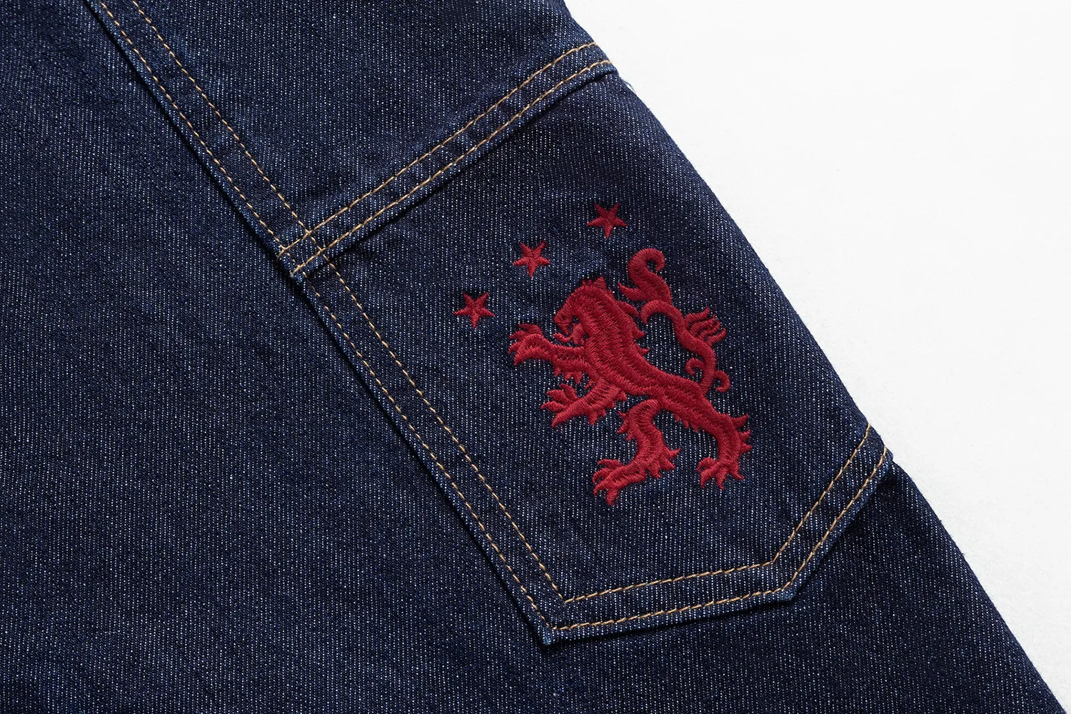 Jiayiku  New Denim Pants Men's American Style Trendy Brand Washed Denim Shorts Loose Wide Leg Pants display picture 11