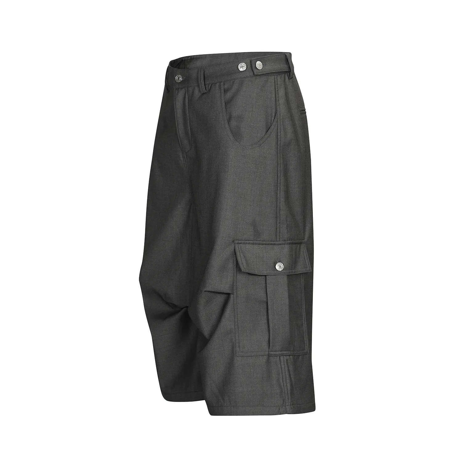 Jiayiku  American Retro Pants For Men And Women Cleanfit Loose Wide-leg Workwear Capri Pants display picture 4