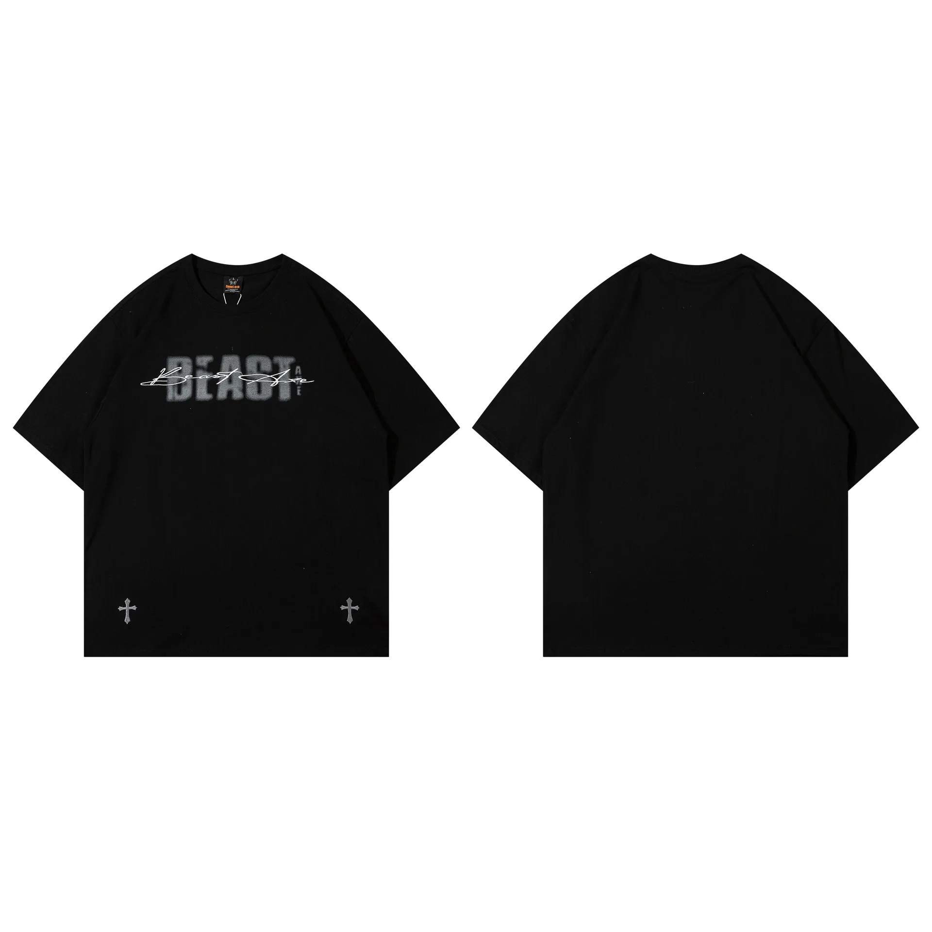 Jiayiku Summer Pure Cotton Short-sleeved T-shirt Men's  New American Style Turpies Handsome High-end Simple Round Neck T-shirt For Men And Women display picture 8