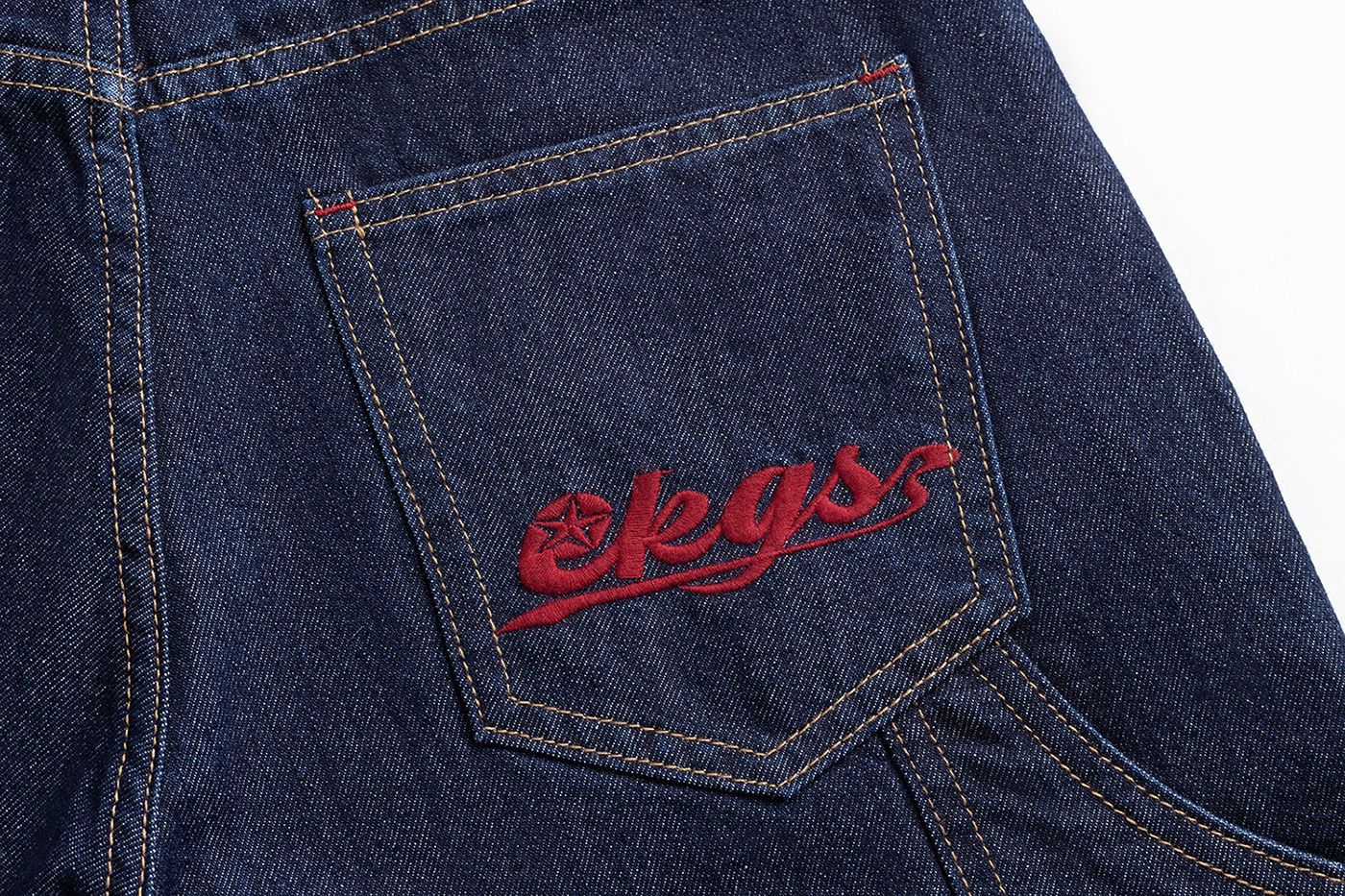 Jiayiku  New Denim Pants Men's American Style Trendy Brand Washed Denim Shorts Loose Wide Leg Pants display picture 13