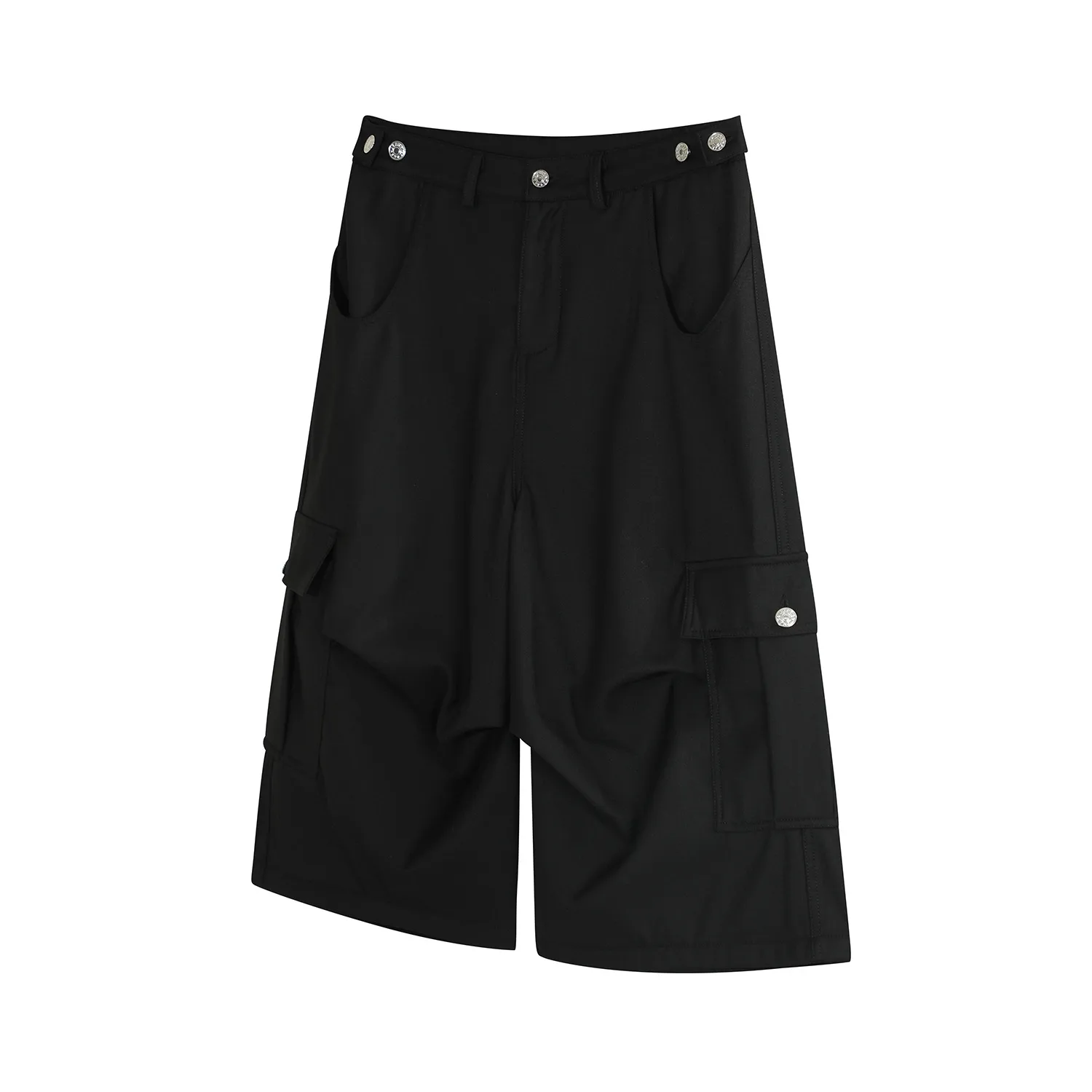 Jiayiku  American Retro Pants For Men And Women Cleanfit Loose Wide-leg Workwear Capri Pants display picture 15