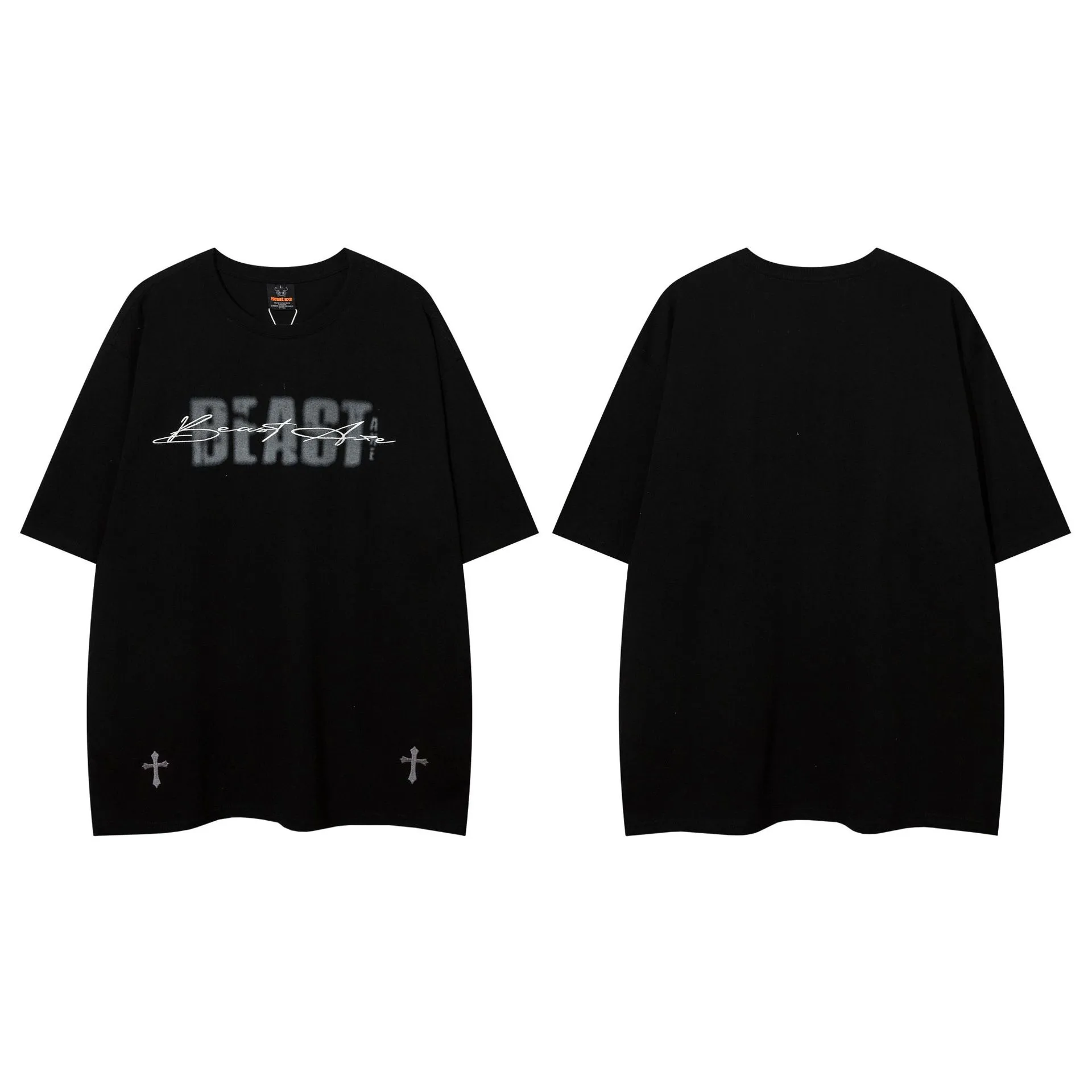 Jiayiku Summer Pure Cotton Short-sleeved T-shirt Men's  New American Style Turpies Handsome High-end Simple Round Neck T-shirt For Men And Women display picture 17
