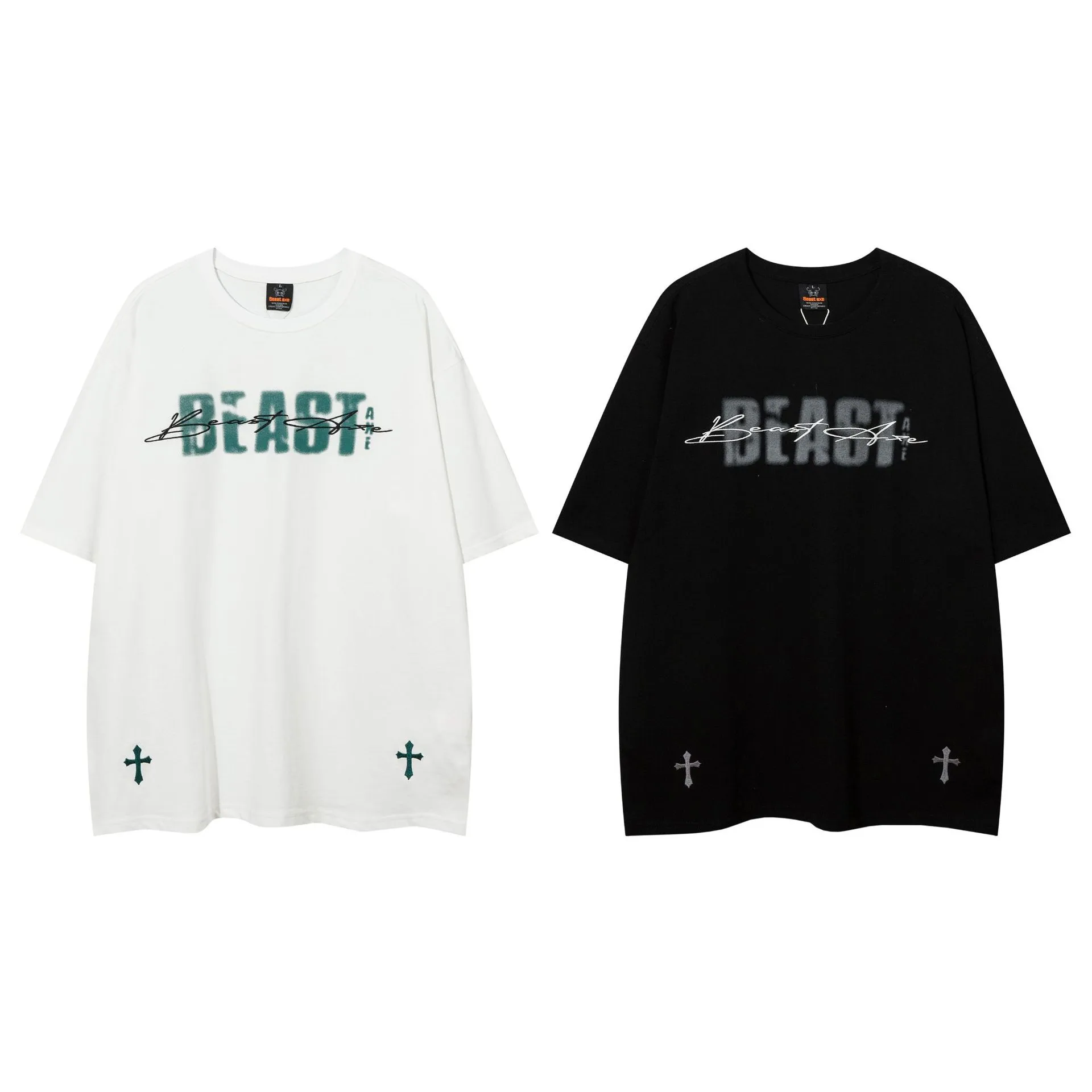Jiayiku Summer Pure Cotton Short-sleeved T-shirt Men's  New American Style Turpies Handsome High-end Simple Round Neck T-shirt For Men And Women display picture 19