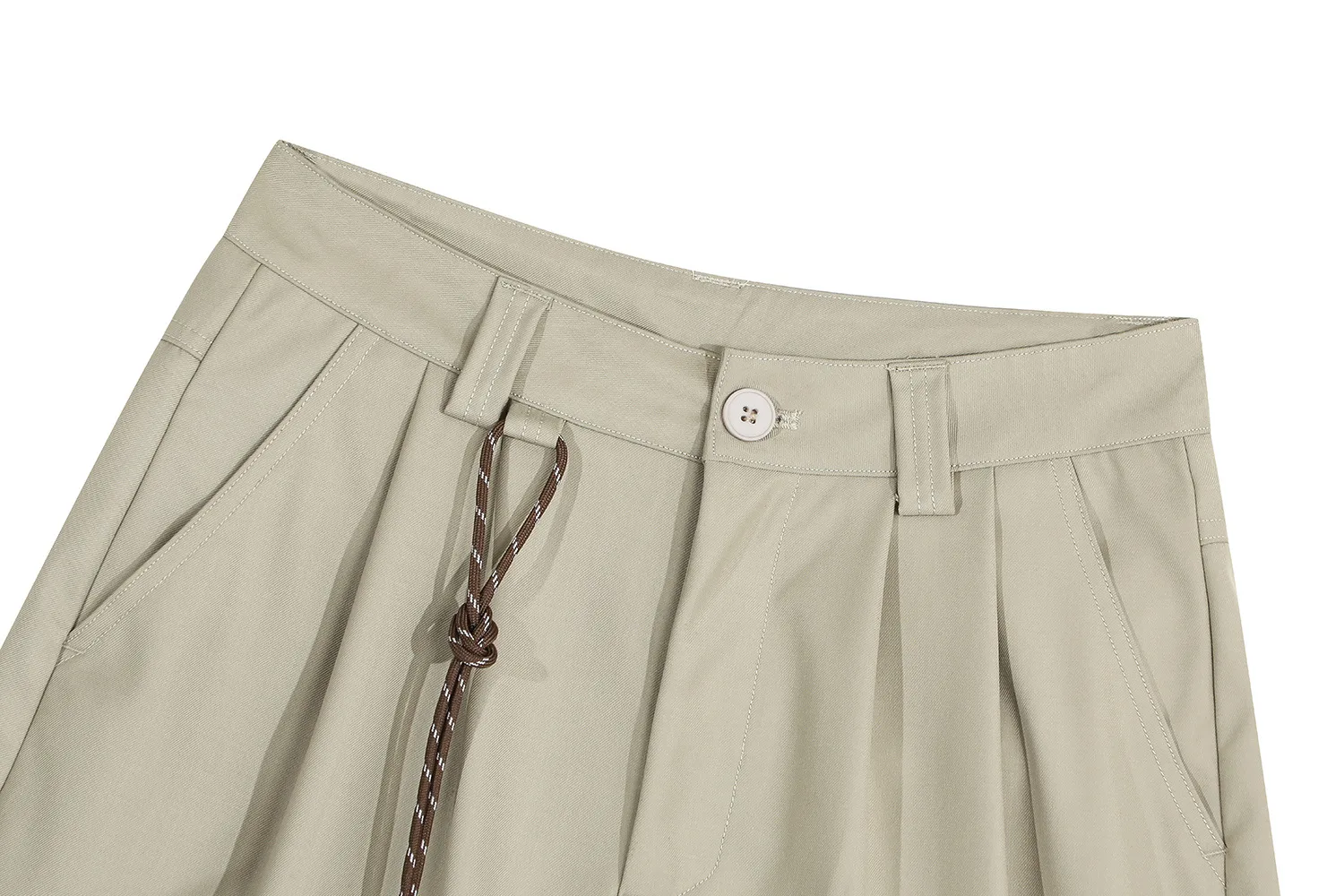 Jiayiku  American Retro Draped Suit Shorts Men's And Women's Cleanfit Loose Wide-leg Cropped Pants display picture 10