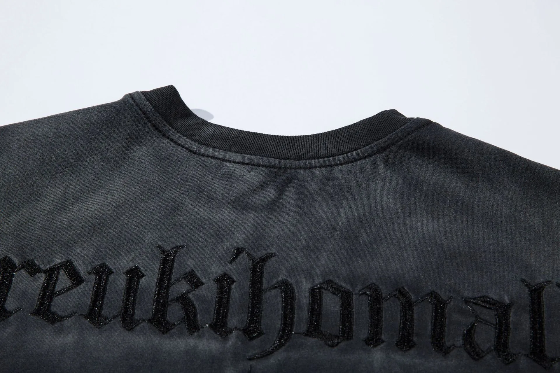 Jiayiku  Summer American Retro Fashion Brand Rivet Dirty Dye Washed T-shirt Short Sleeve Men's Loose Half Sleeve Top display picture 35