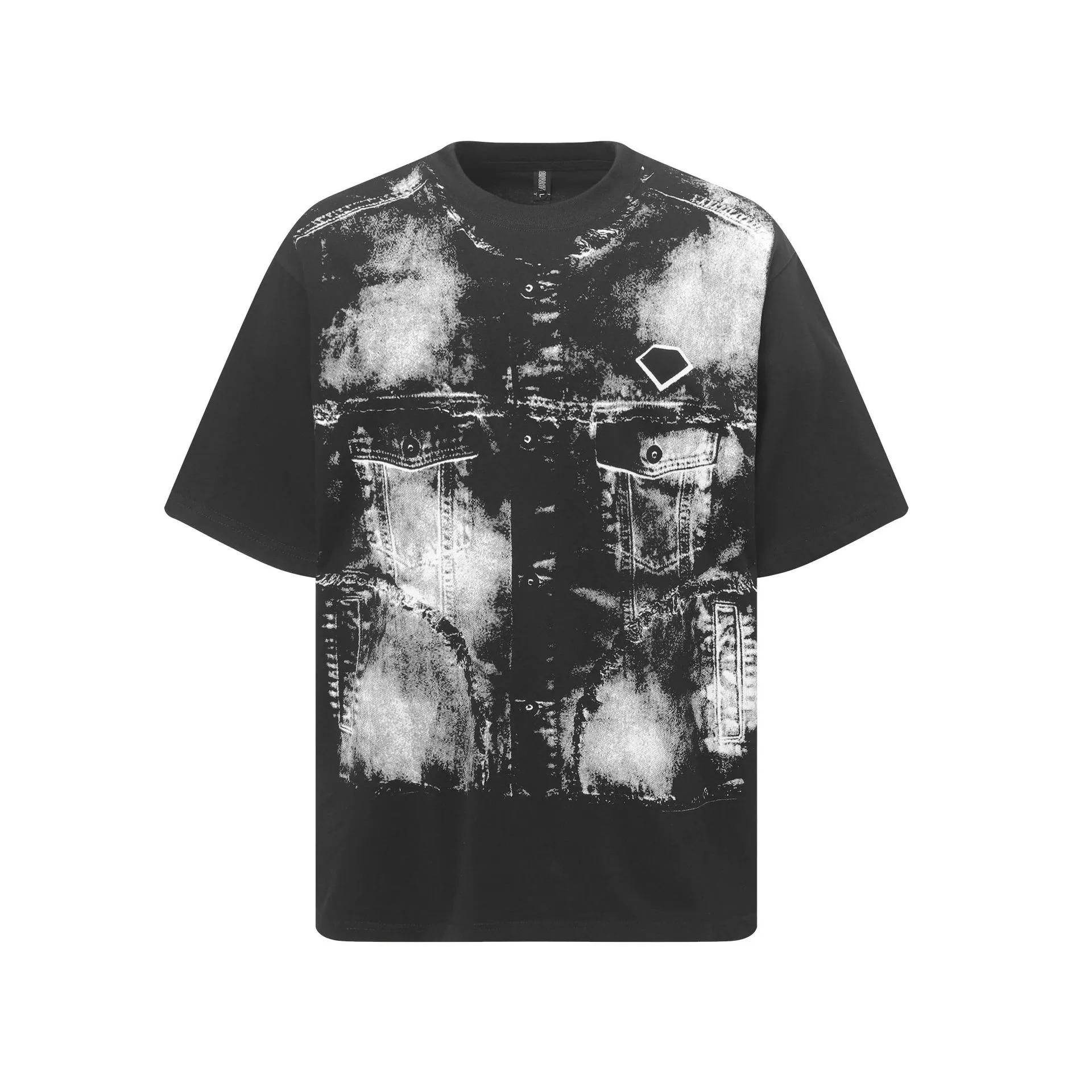 Jiayiku Men's  Summer High Street American Hip Hop Fashion Brand Personalized Graffiti Dirty Dye Niche T-shirt Short-sleeved Men display picture 5