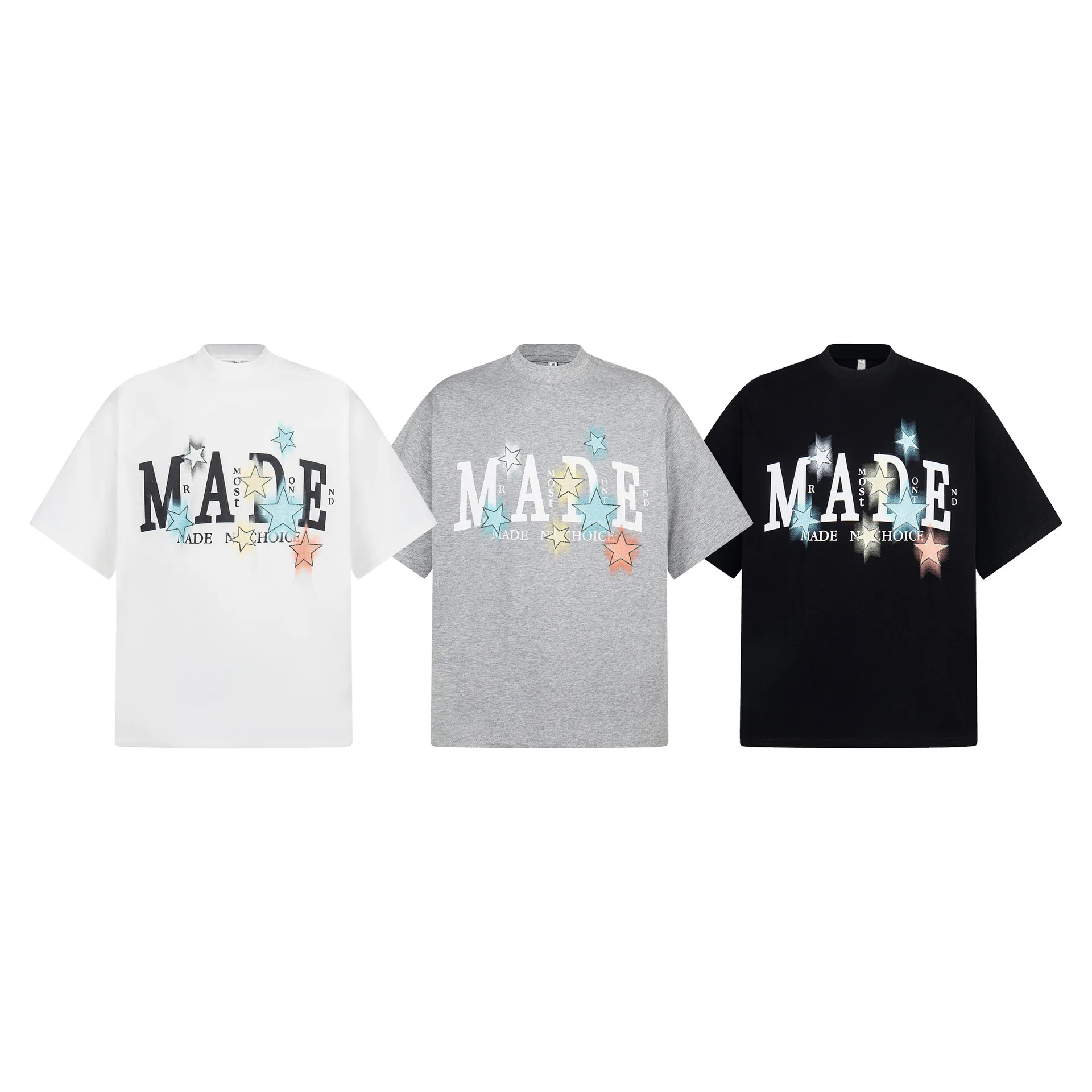 Jiayiku  Summer Short-Sleeved T-Shirt For Men And Women American Retro Trendy Brand Printed T-Shirt Short-Sleeved Men's Loose Bottoming Shirt display picture 2