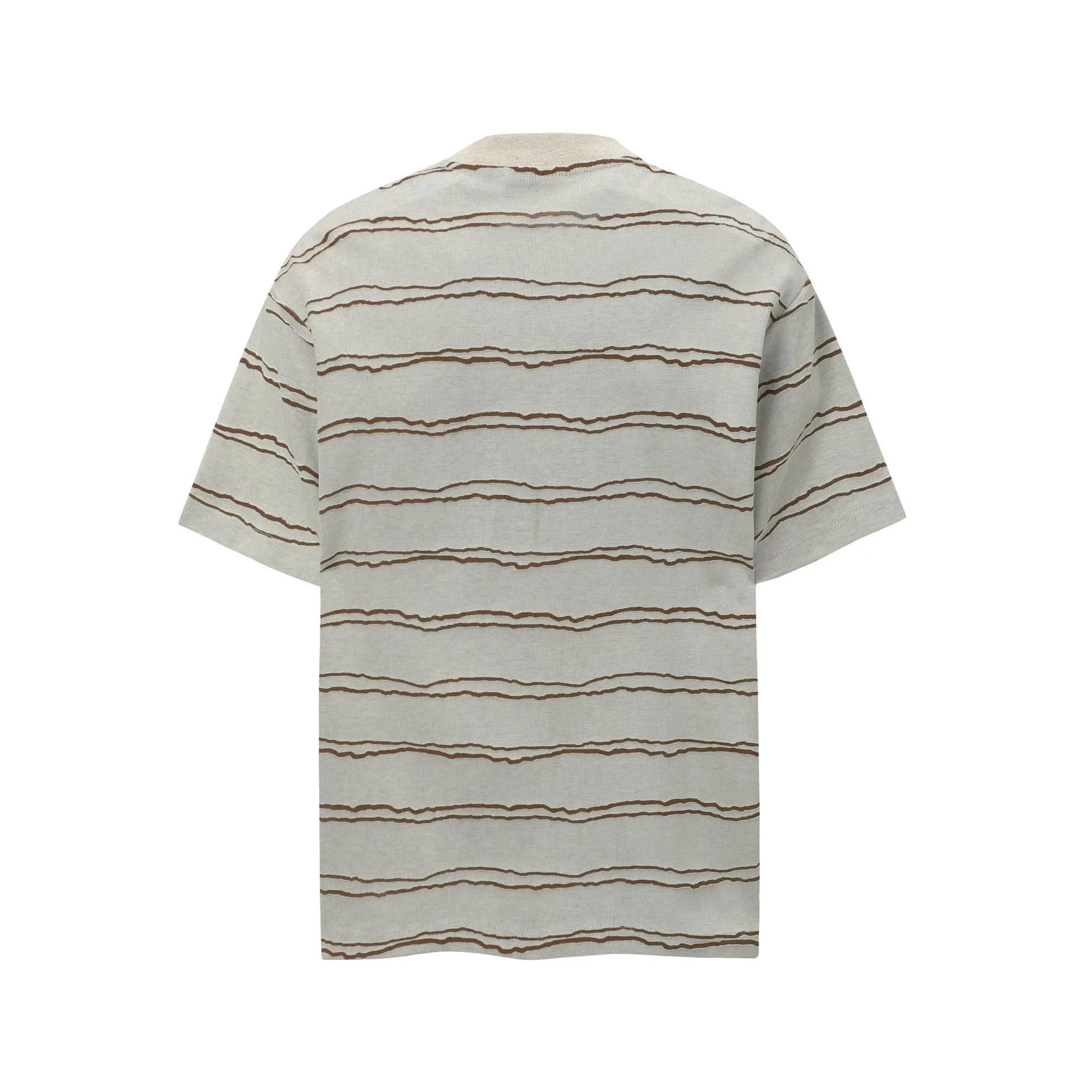 Jiayiku Men's  Summer New New Fashion Brand Jacquard Striped T-shirt Loose Heavy Half Sleeve Top For Men display picture 5