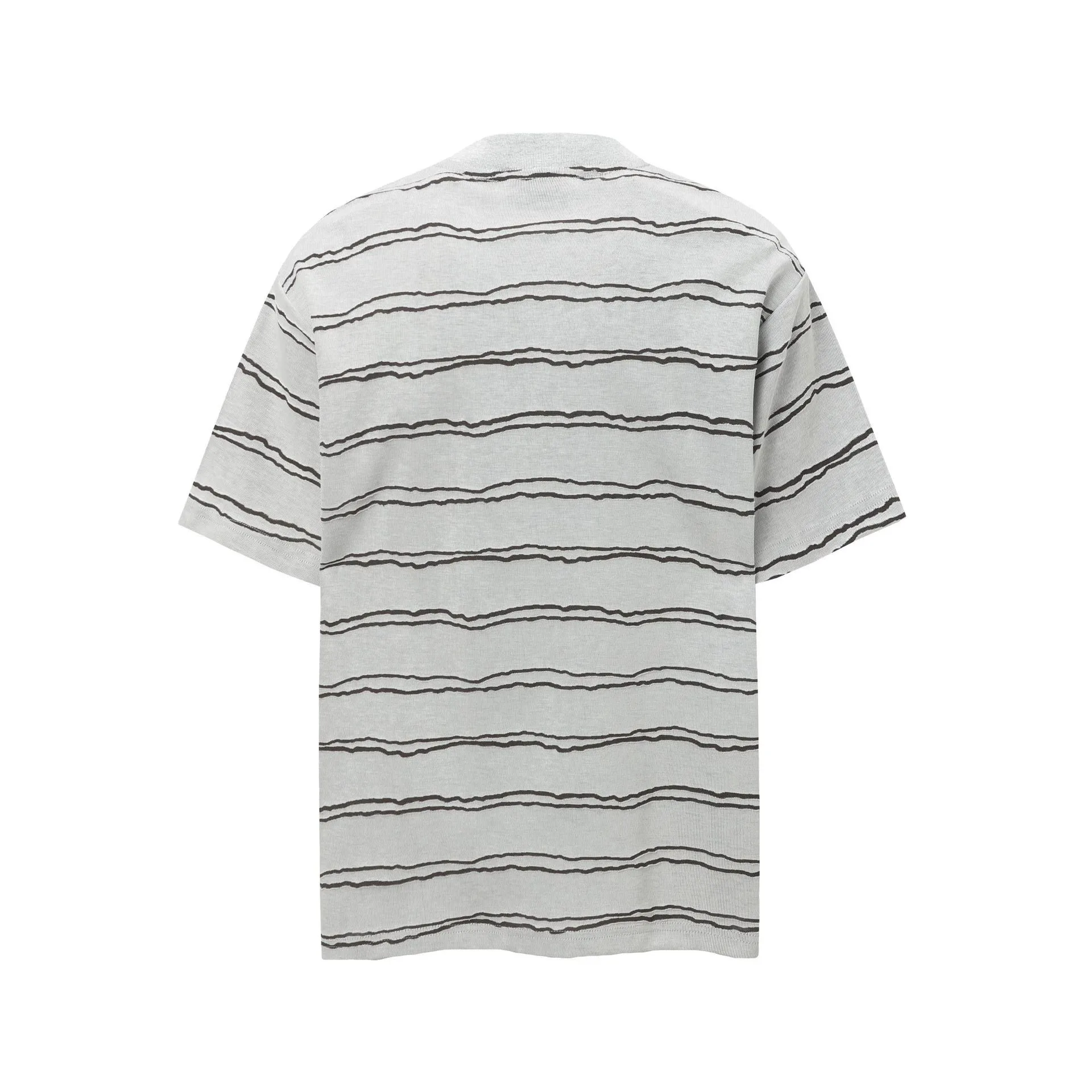 Jiayiku Men's  Summer New New Fashion Brand Jacquard Striped T-shirt Loose Heavy Half Sleeve Top For Men display picture 8
