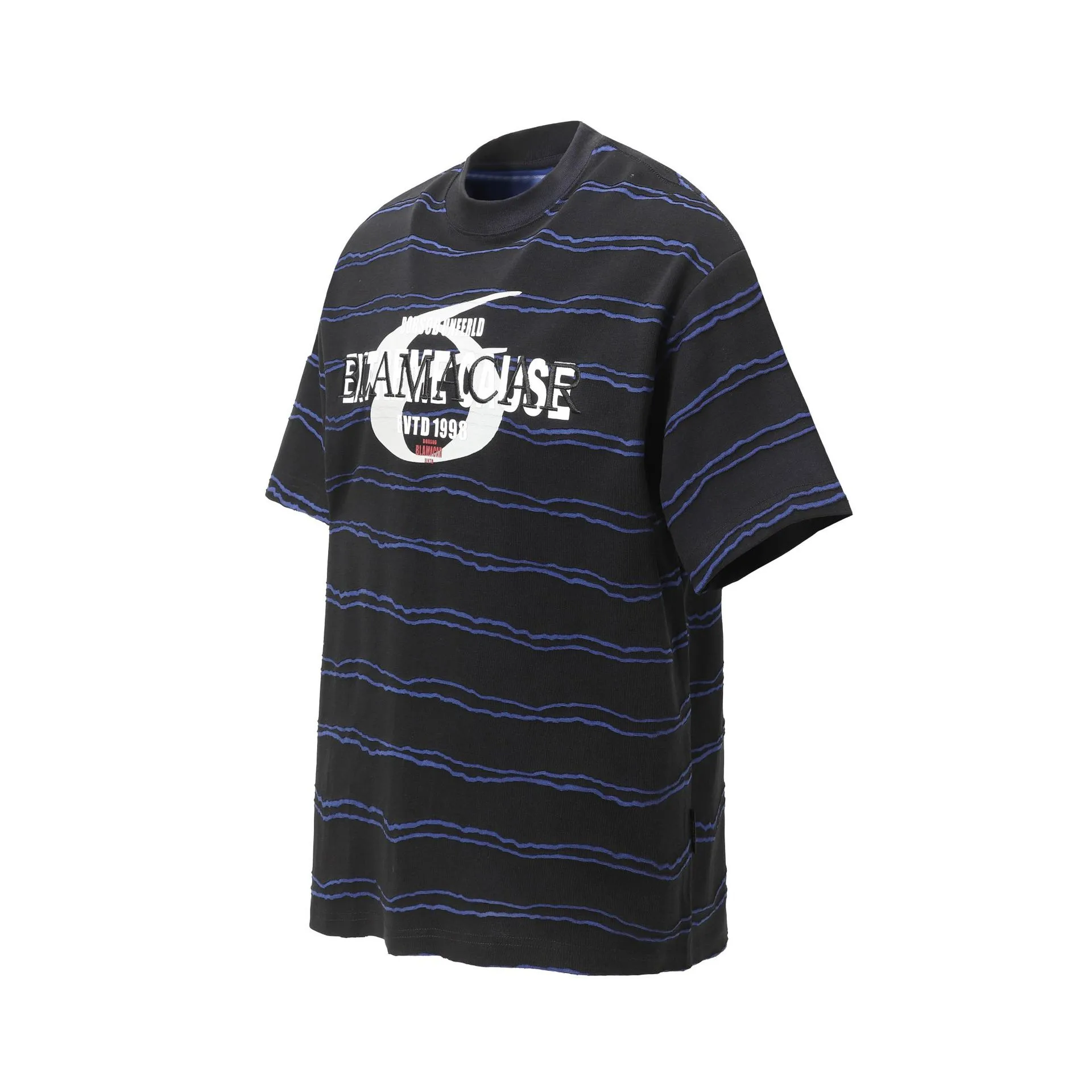 Jiayiku Men's  Summer New New Fashion Brand Jacquard Striped T-shirt Loose Heavy Half Sleeve Top For Men display picture 10