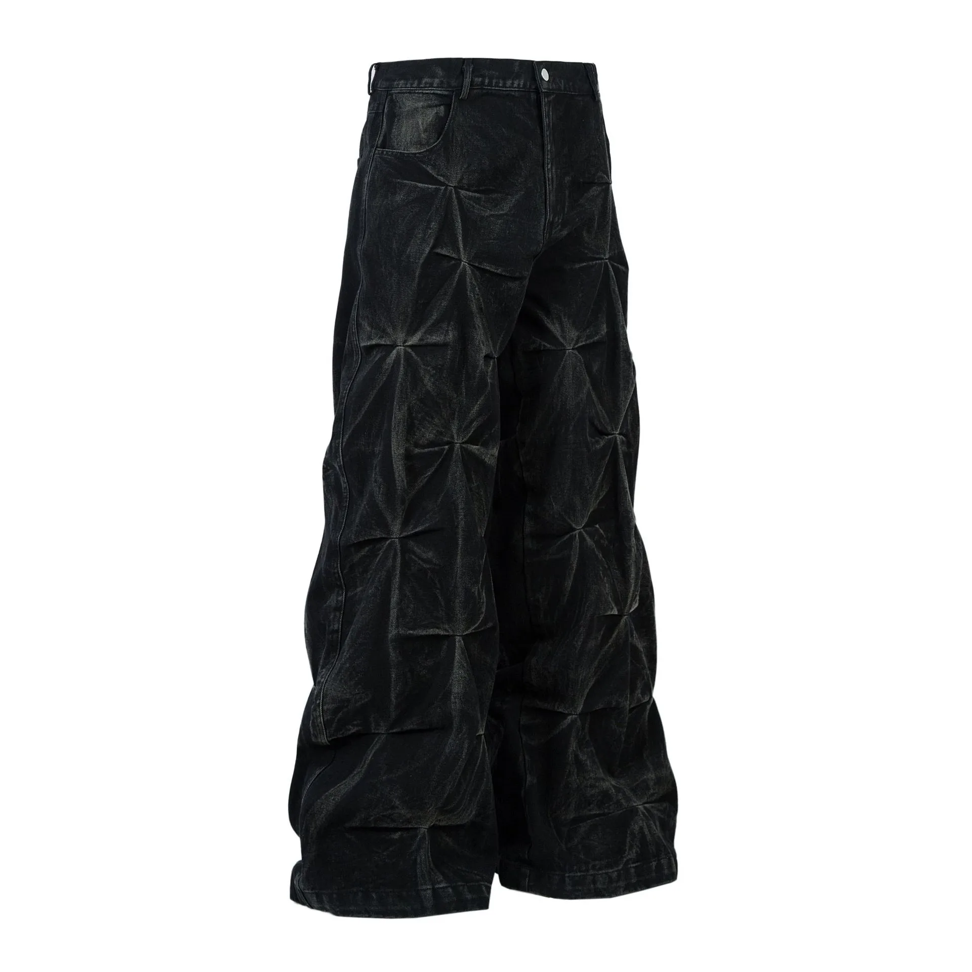 Jiayiku Men's  New Jeans High Street Men's High Street RO Style Superior Sense Jeans Wide Leg Pants display picture 6