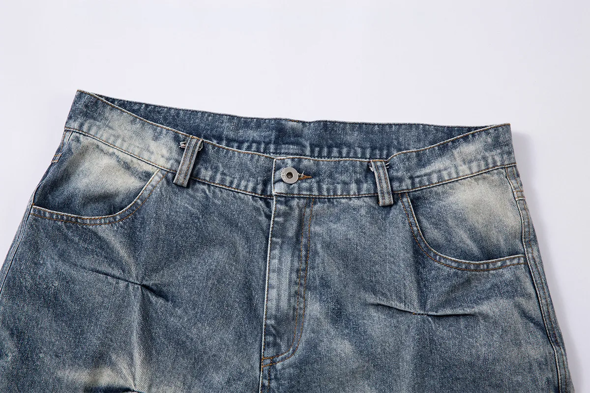 Jiayiku Men's  New Jeans High Street Men's High Street RO Style Superior Sense Jeans Wide Leg Pants display picture 8