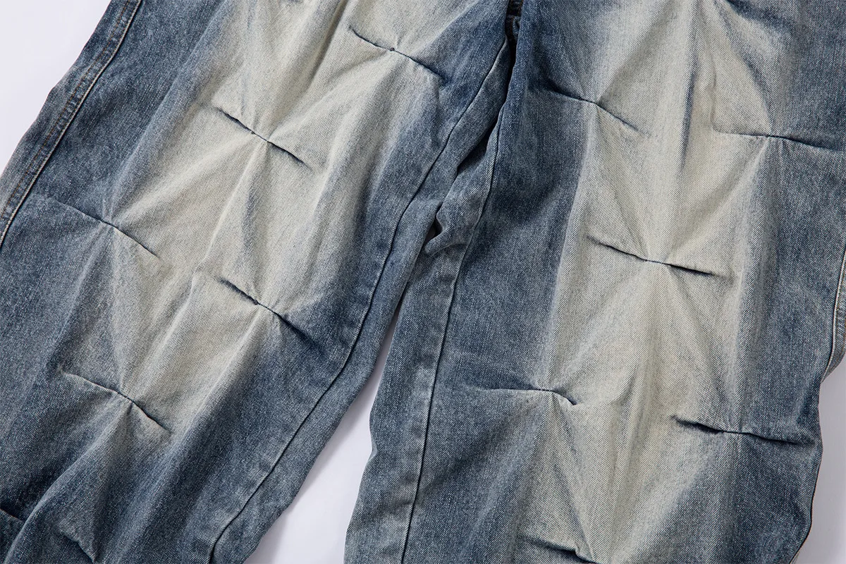 Jiayiku Men's  New Jeans High Street Men's High Street RO Style Superior Sense Jeans Wide Leg Pants display picture 9