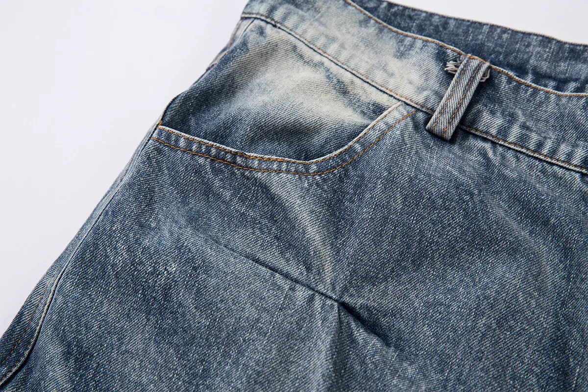 Jiayiku Men's  New Jeans High Street Men's High Street RO Style Superior Sense Jeans Wide Leg Pants display picture 12