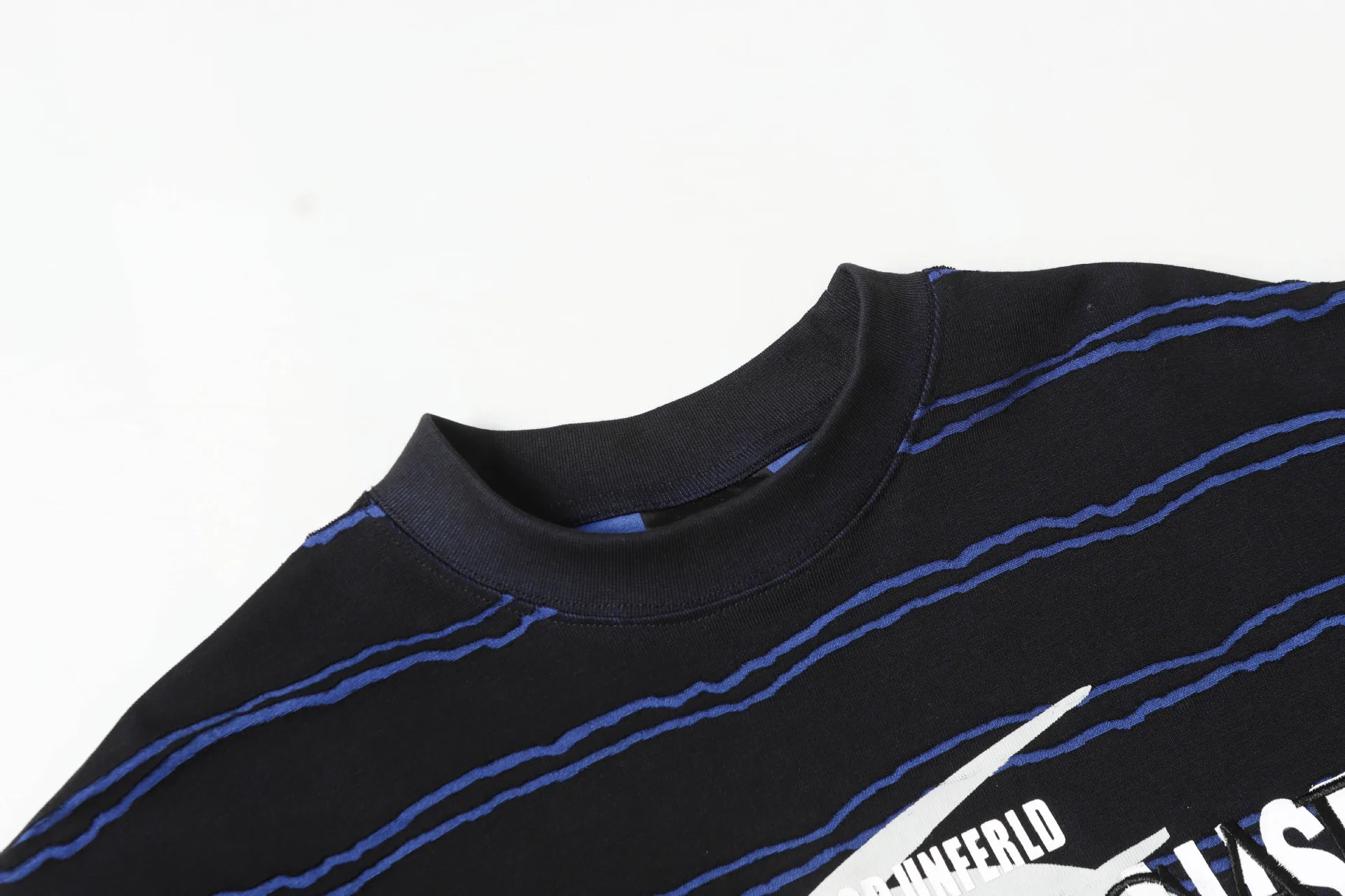 Jiayiku Men's  Summer New New Fashion Brand Jacquard Striped T-shirt Loose Heavy Half Sleeve Top For Men display picture 27