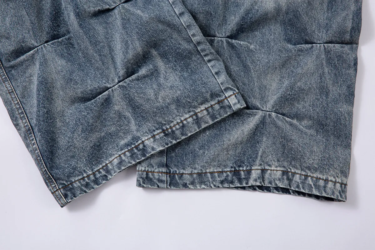 Jiayiku Men's  New Jeans High Street Men's High Street RO Style Superior Sense Jeans Wide Leg Pants display picture 13