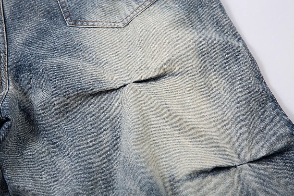 Jiayiku Men's  New Jeans High Street Men's High Street RO Style Superior Sense Jeans Wide Leg Pants display picture 15