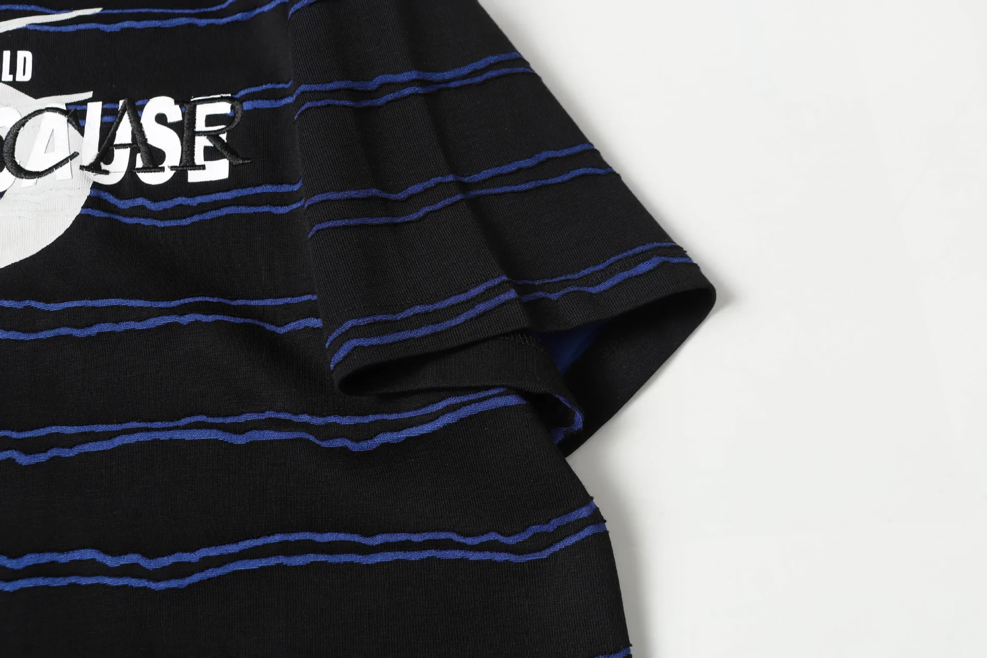 Jiayiku Men's  Summer New New Fashion Brand Jacquard Striped T-shirt Loose Heavy Half Sleeve Top For Men display picture 30