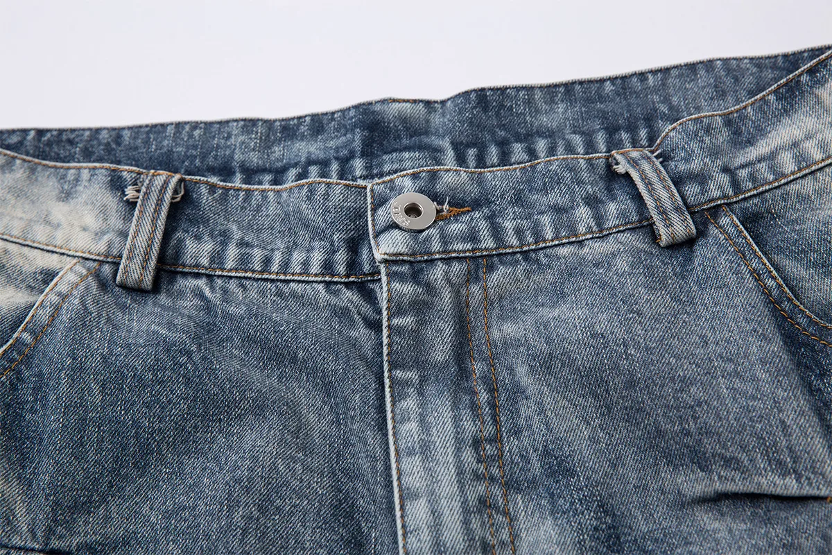 Jiayiku Men's  New Jeans High Street Men's High Street RO Style Superior Sense Jeans Wide Leg Pants display picture 16