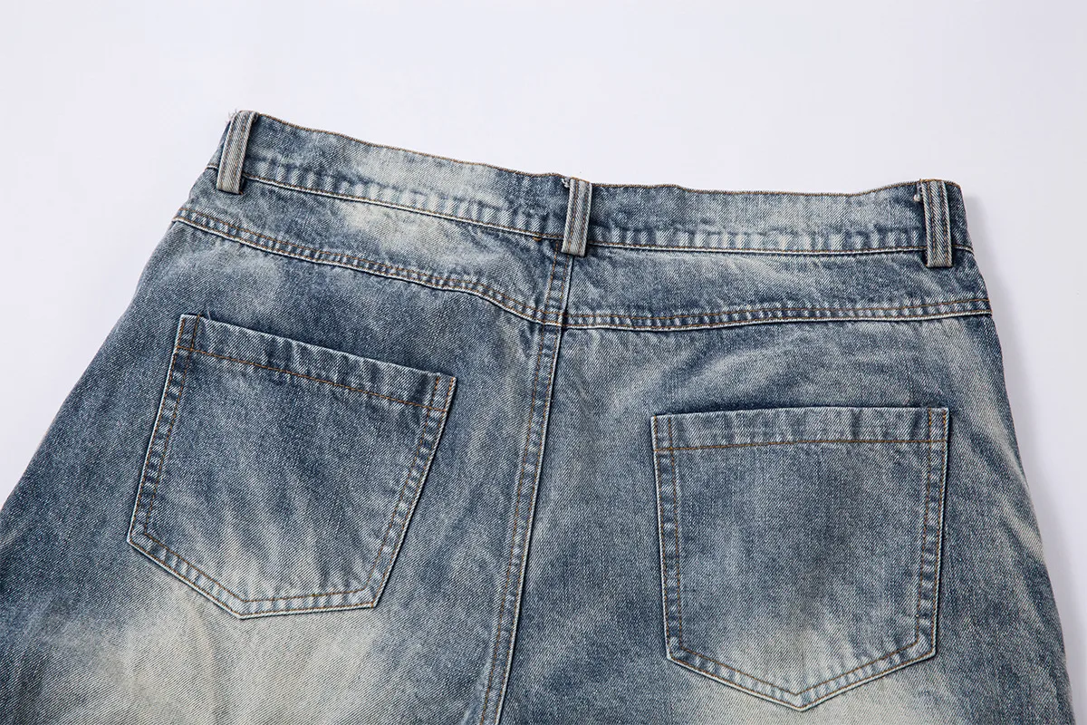 Jiayiku Men's  New Jeans High Street Men's High Street RO Style Superior Sense Jeans Wide Leg Pants display picture 17