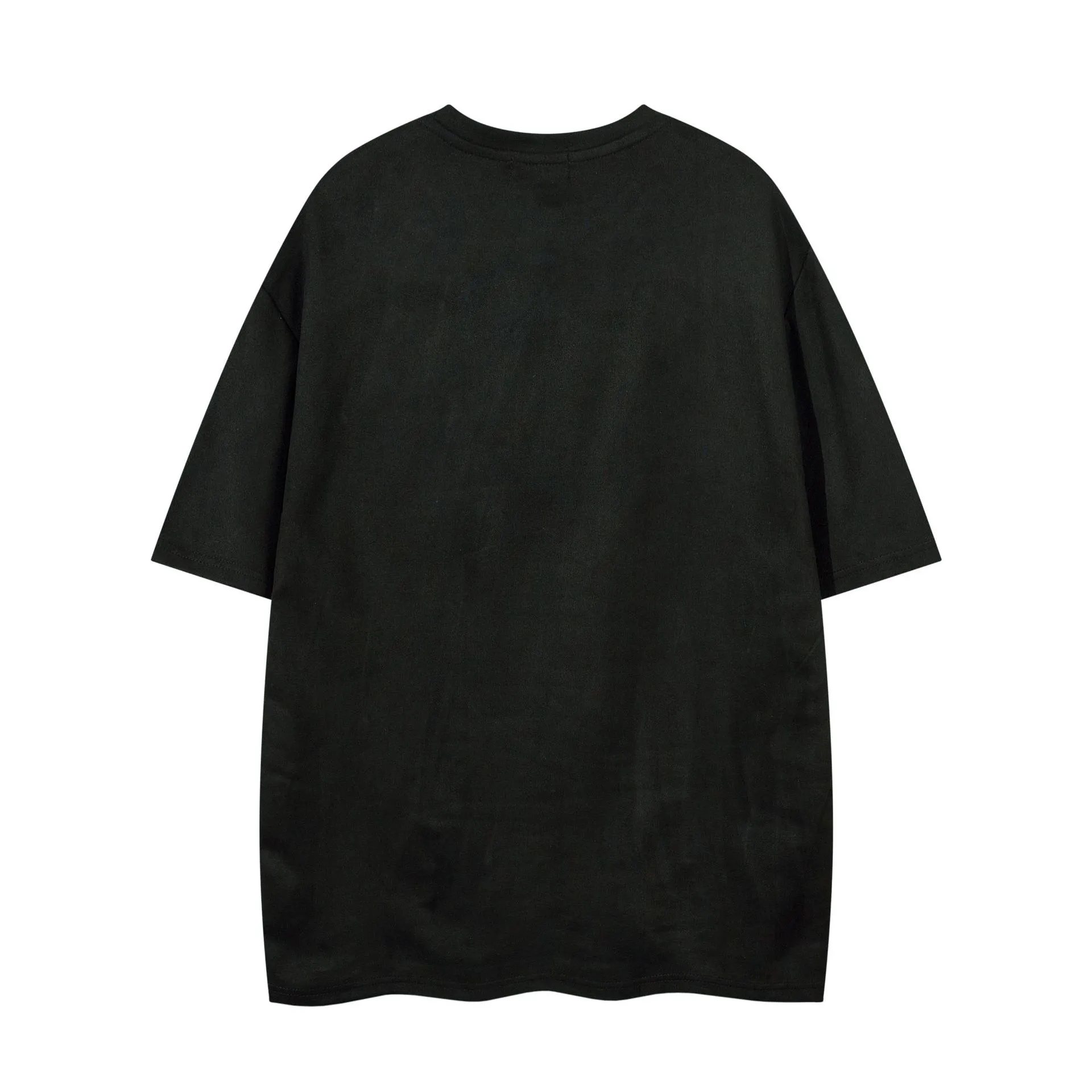Jiayiku  Summer T-Shirt Men's American Street Dark Fashion Brand Skull Skeleton Embroidered Suede Short-Sleeved T-Shirt display picture 6