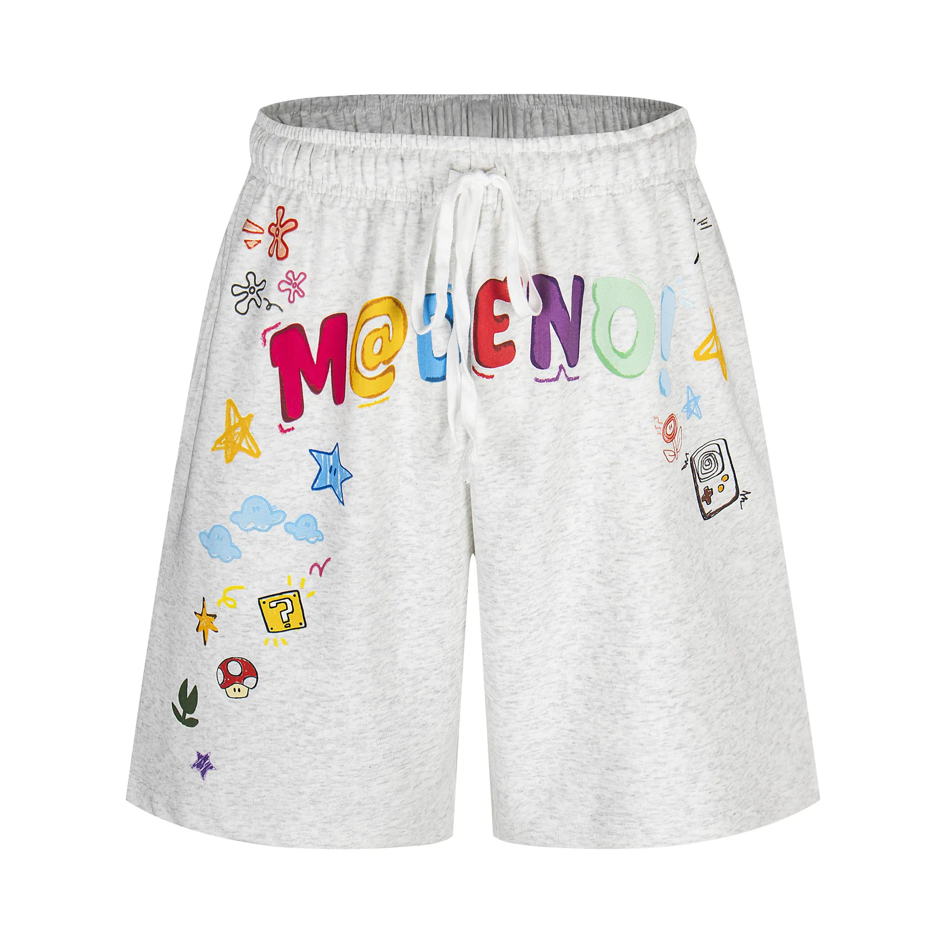 Jiayiku Trendy Brand  New High-End American Retro Five-Point Pants Loose Couple Style Printed Straight Pants display picture 3
