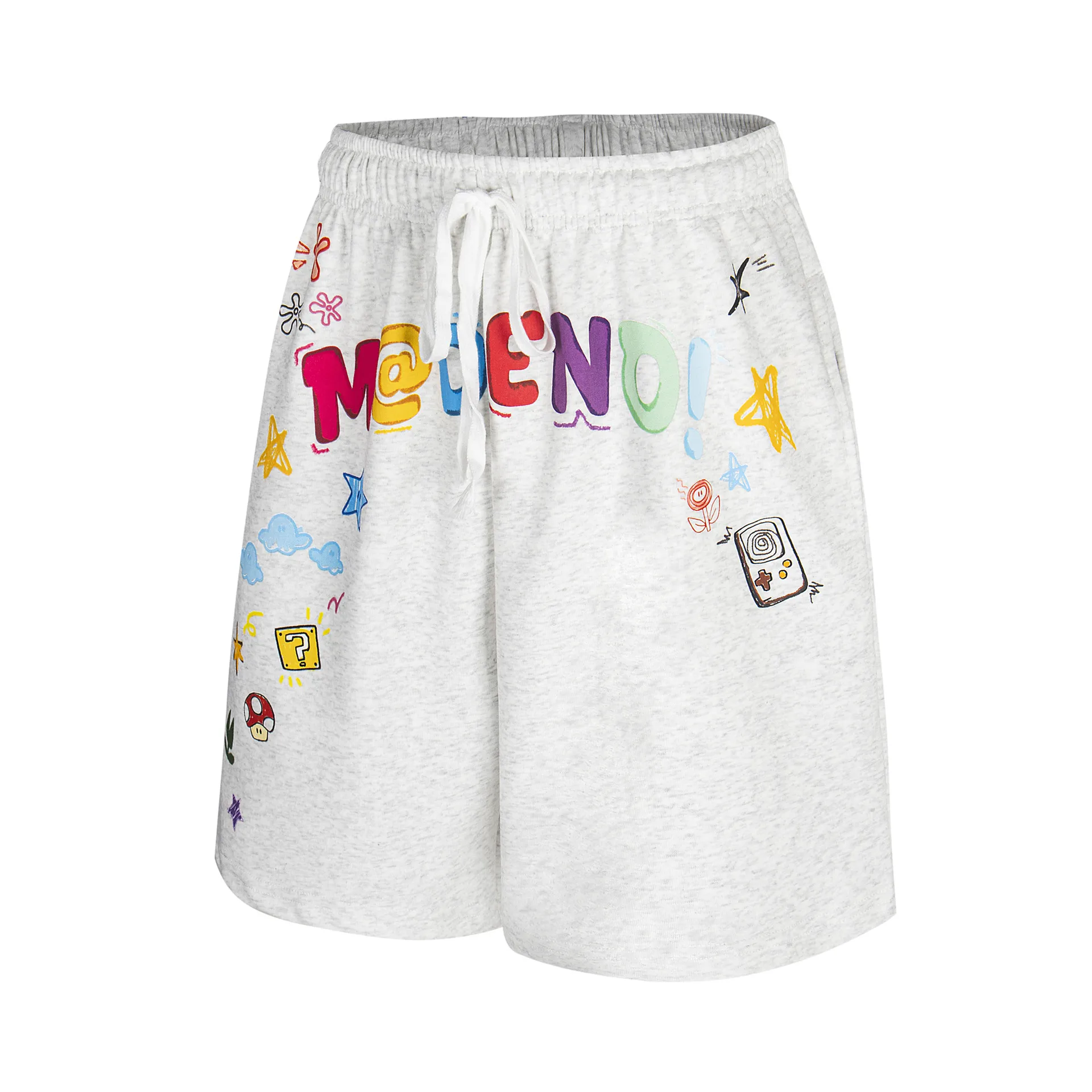 Jiayiku Trendy Brand  New High-End American Retro Five-Point Pants Loose Couple Style Printed Straight Pants display picture 4
