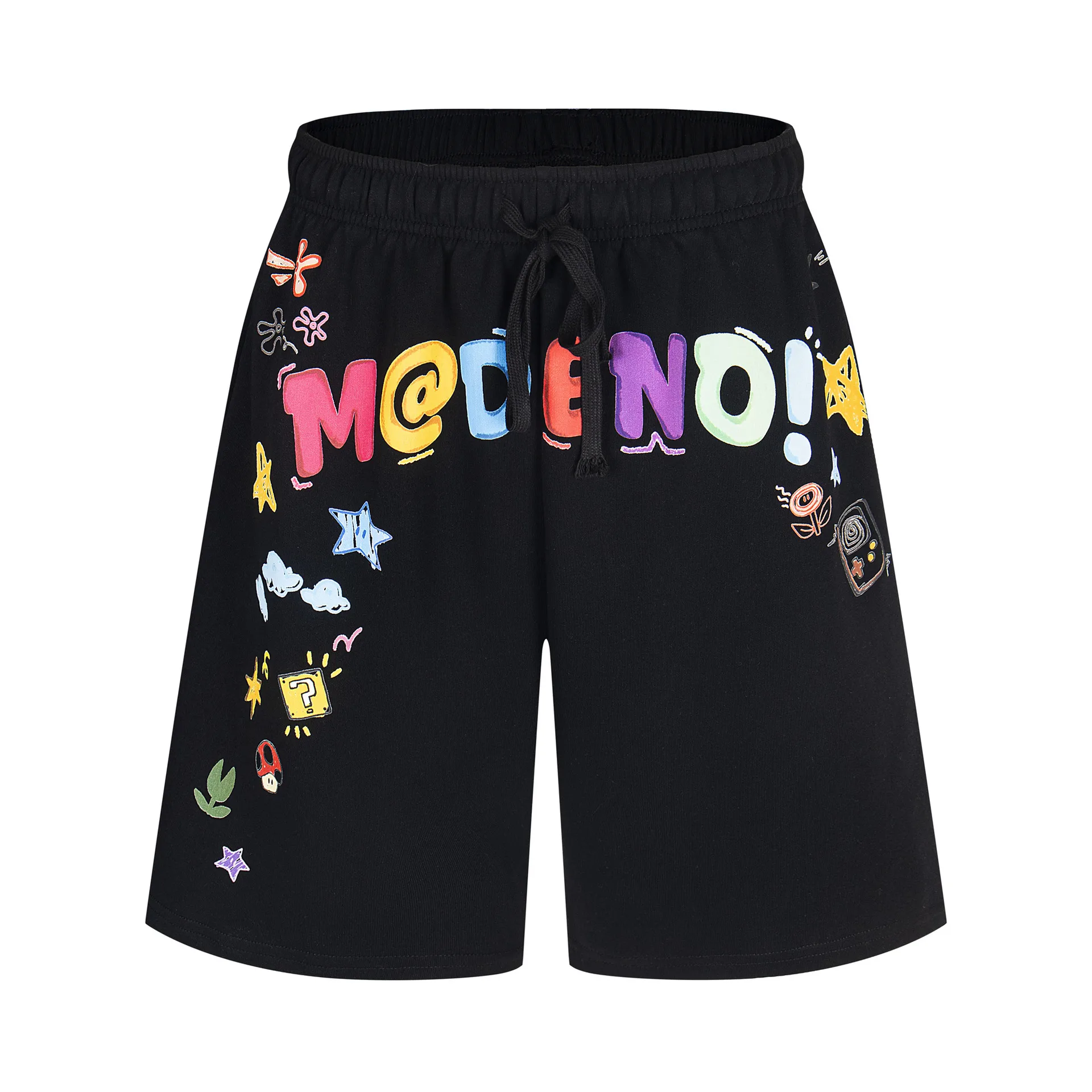 Jiayiku Trendy Brand  New High-End American Retro Five-Point Pants Loose Couple Style Printed Straight Pants display picture 6