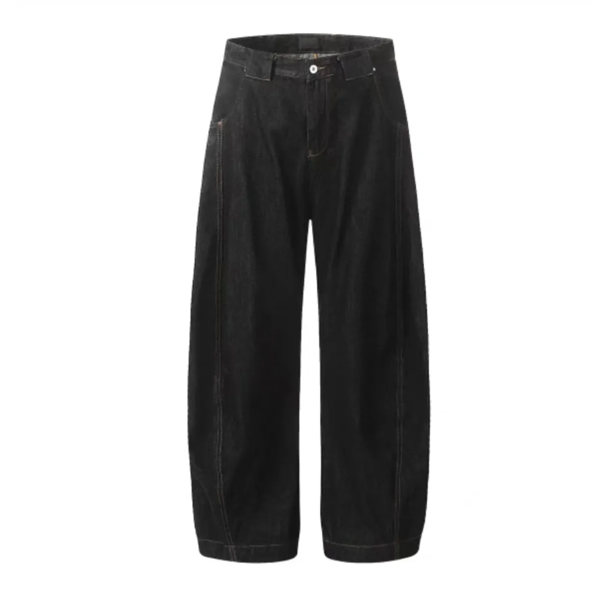 Jiayiku Men's  American Vintage Washed Jeans Men's And Women's High-end Sense Machete Wide-leg Long Pants display picture 3
