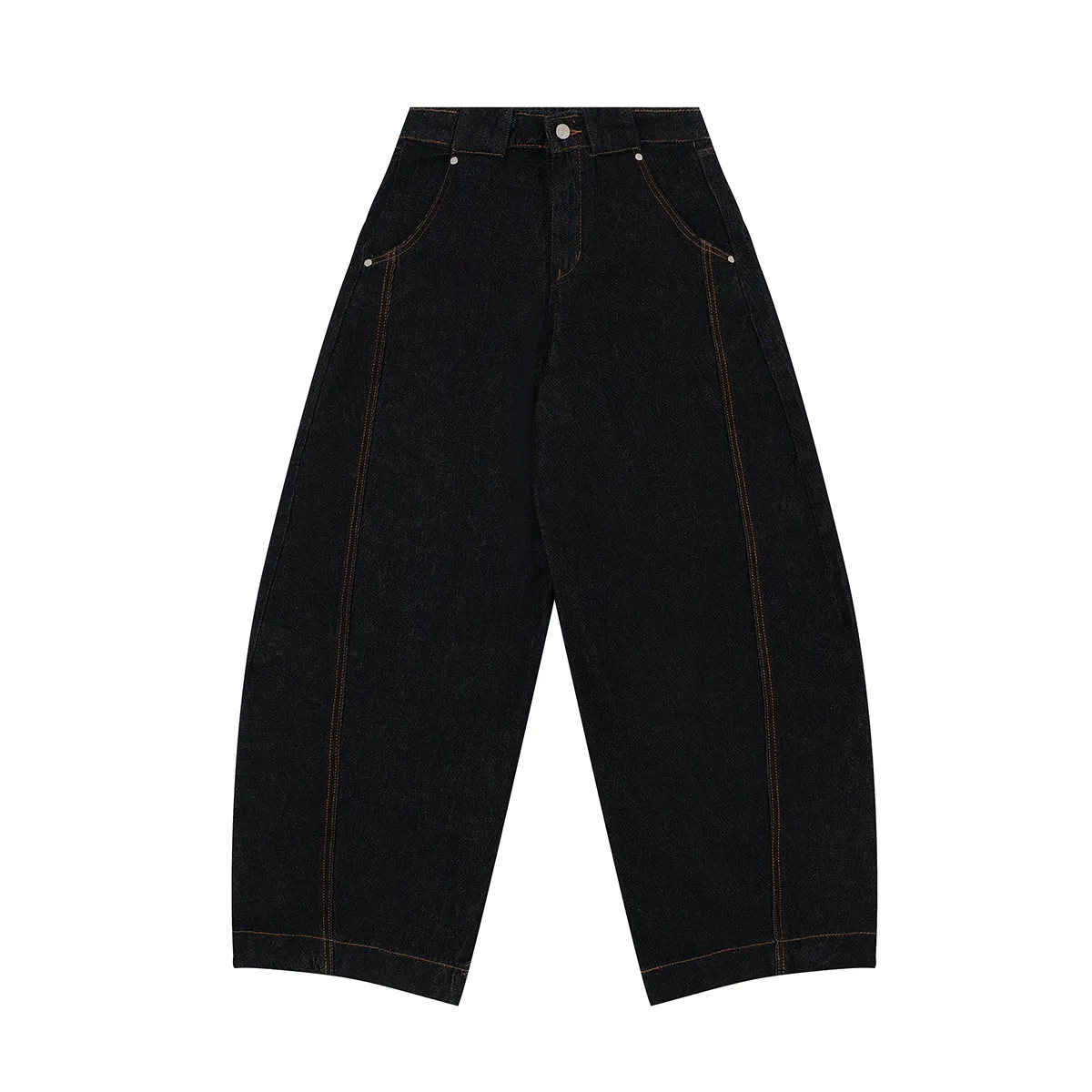 Jiayiku Men's  American Vintage Washed Jeans Men's And Women's High-end Sense Machete Wide-leg Long Pants display picture 7