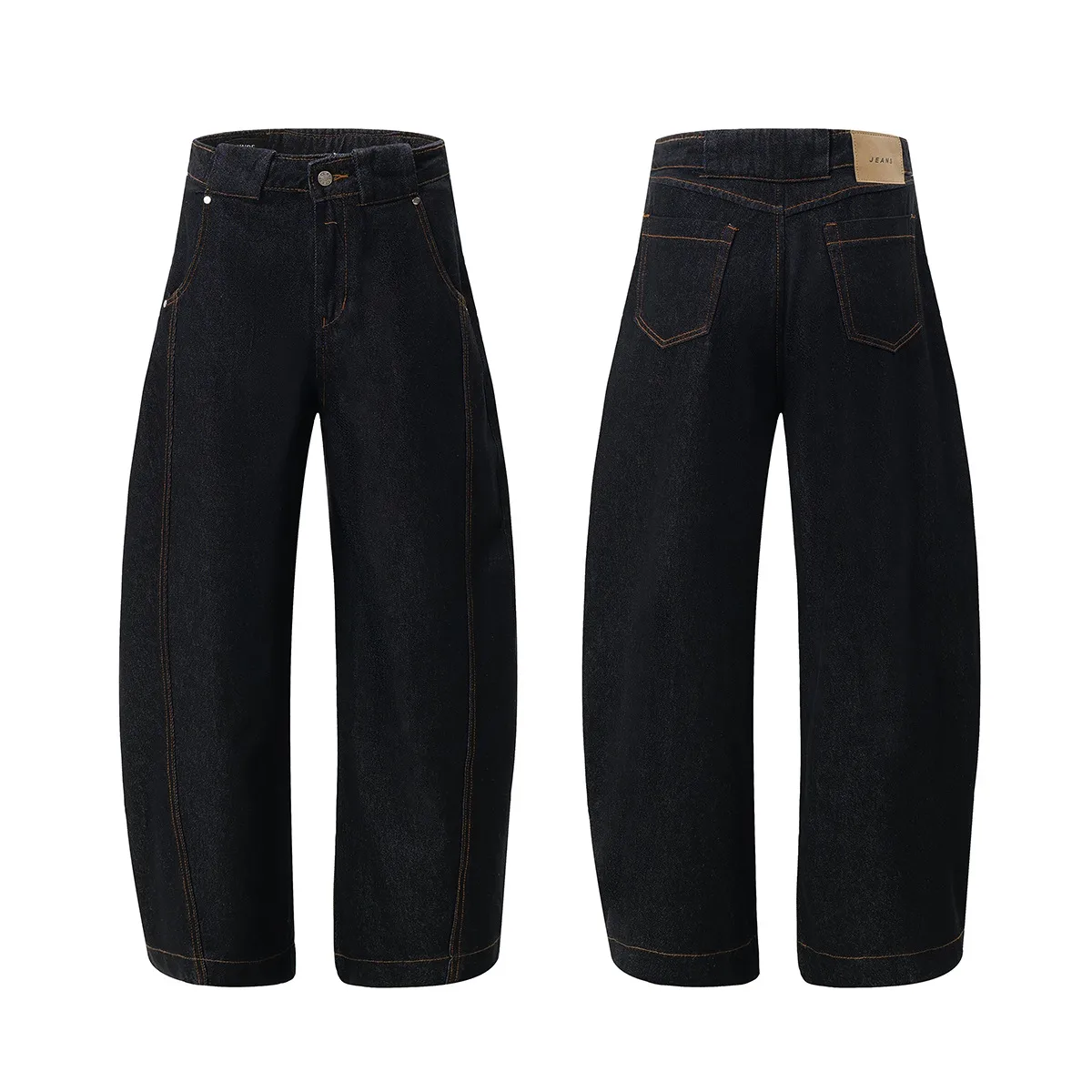 Jiayiku Men's  American Vintage Washed Jeans Men's And Women's High-end Sense Machete Wide-leg Long Pants display picture 2