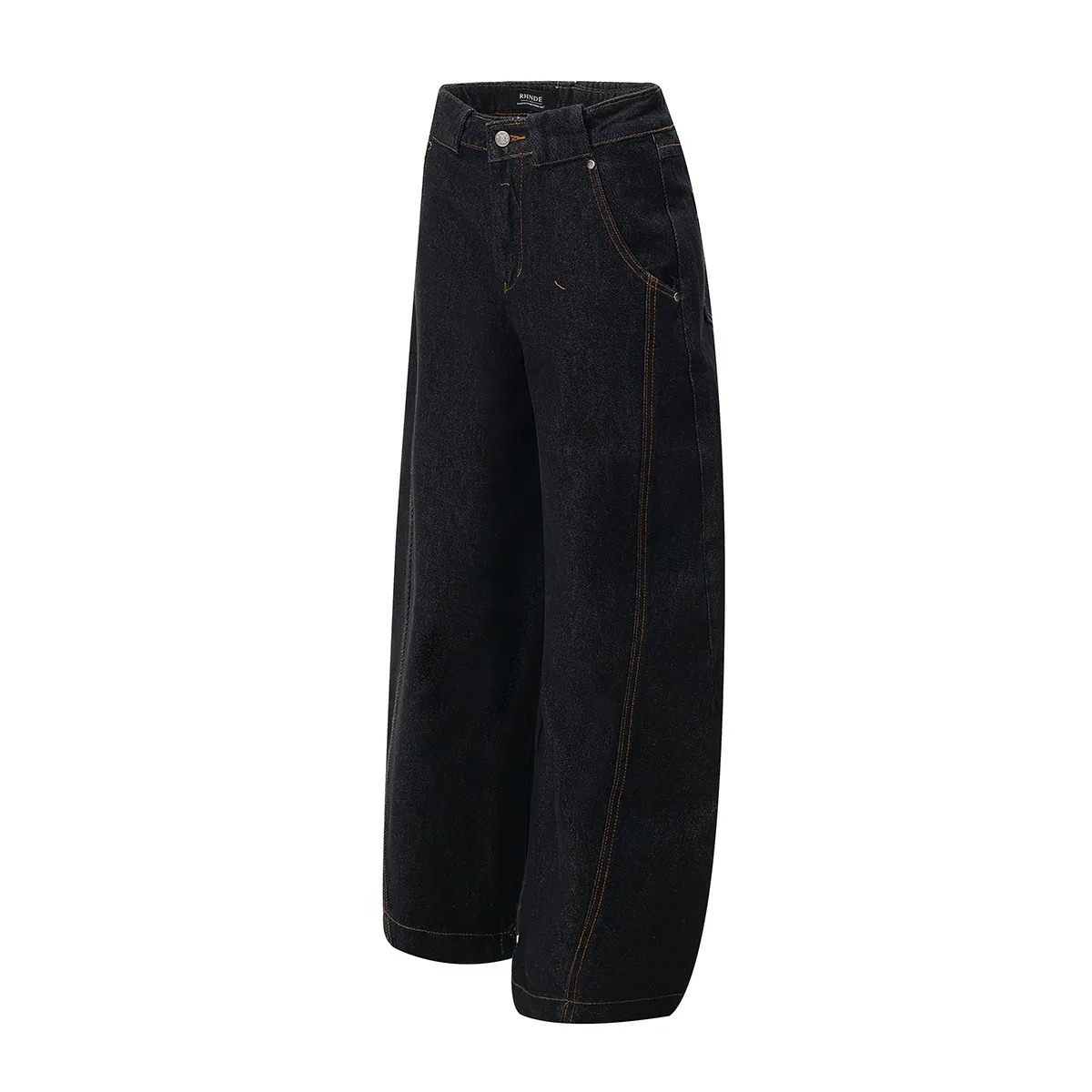 Jiayiku Men's  American Vintage Washed Jeans Men's And Women's High-end Sense Machete Wide-leg Long Pants display picture 5