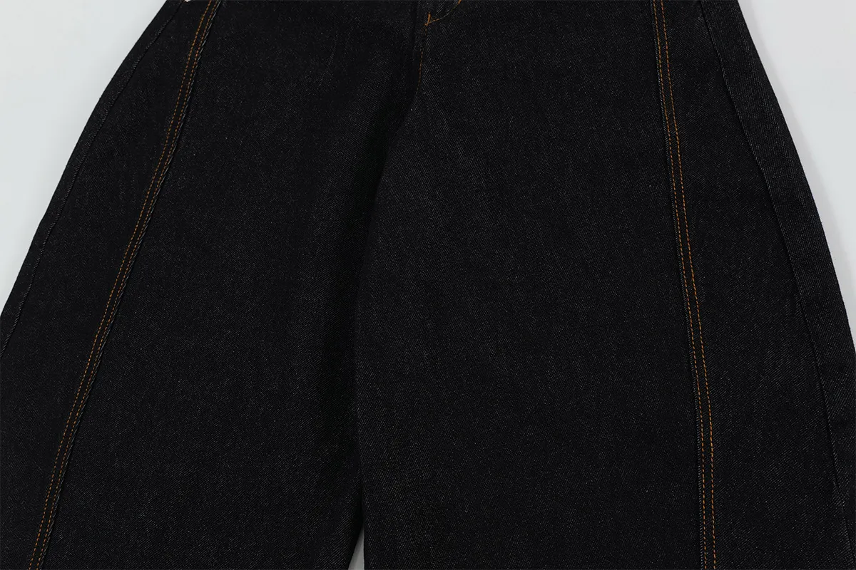 Jiayiku Men's  American Vintage Washed Jeans Men's And Women's High-end Sense Machete Wide-leg Long Pants display picture 17