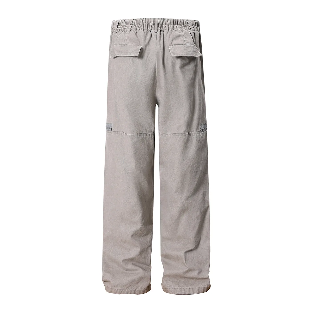 Jiayiku Men's Clothing  American Vintage Washed Antique Pleated Design Crowdwork Pants Straight Casual Trousers For Men And Women display picture 4