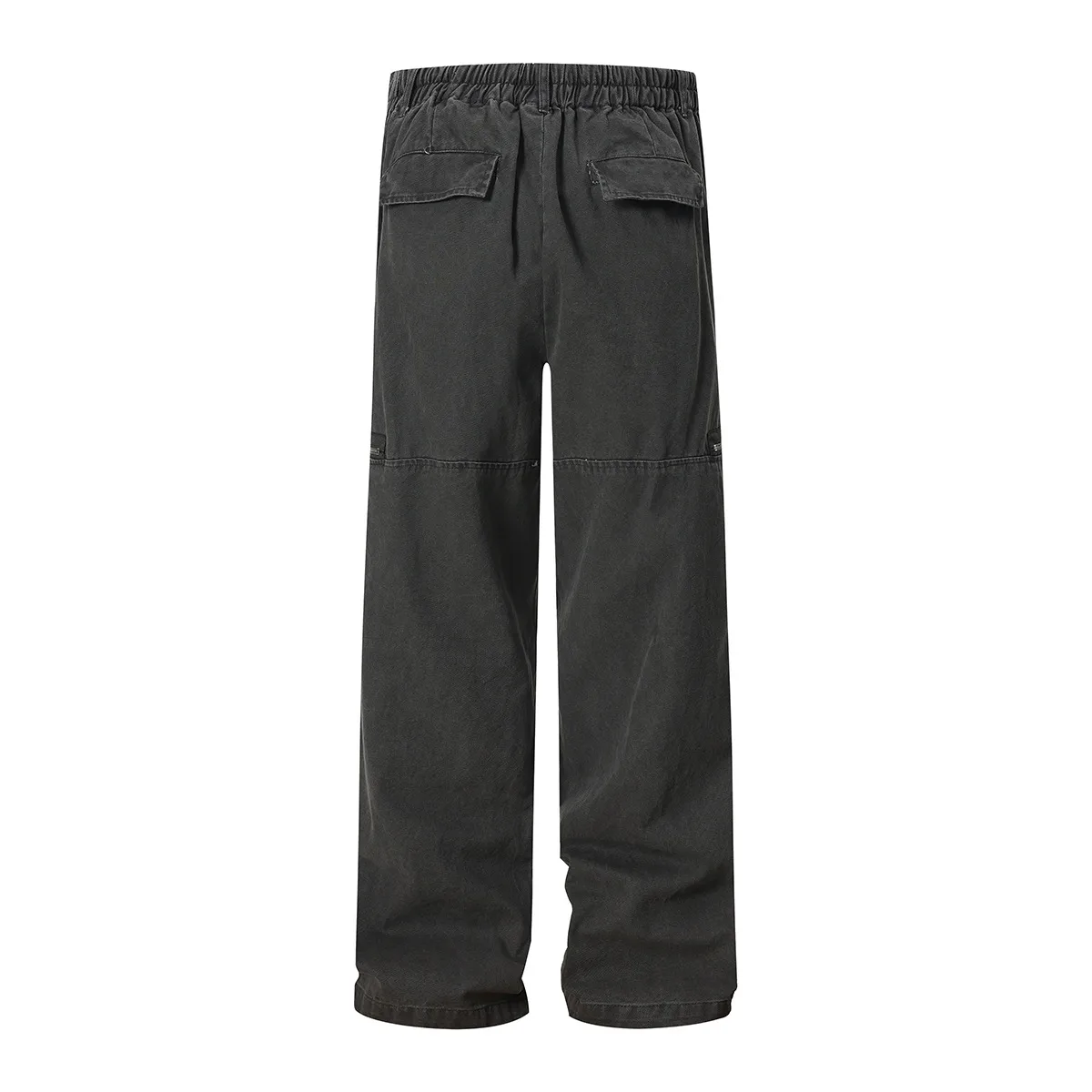Jiayiku Men's Clothing  American Vintage Washed Antique Pleated Design Crowdwork Pants Straight Casual Trousers For Men And Women display picture 8