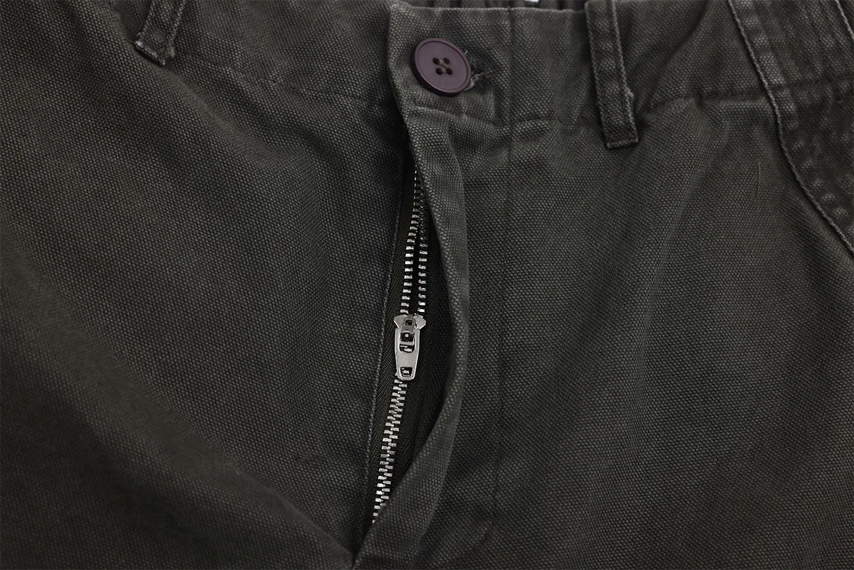 Jiayiku Men's Clothing  American Vintage Washed Antique Pleated Design Crowdwork Pants Straight Casual Trousers For Men And Women display picture 18