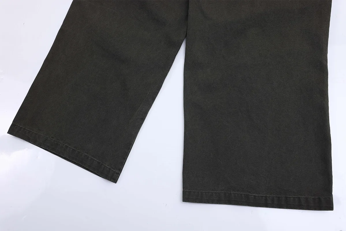 Jiayiku Men's Clothing  American Vintage Washed Antique Pleated Design Crowdwork Pants Straight Casual Trousers For Men And Women display picture 19