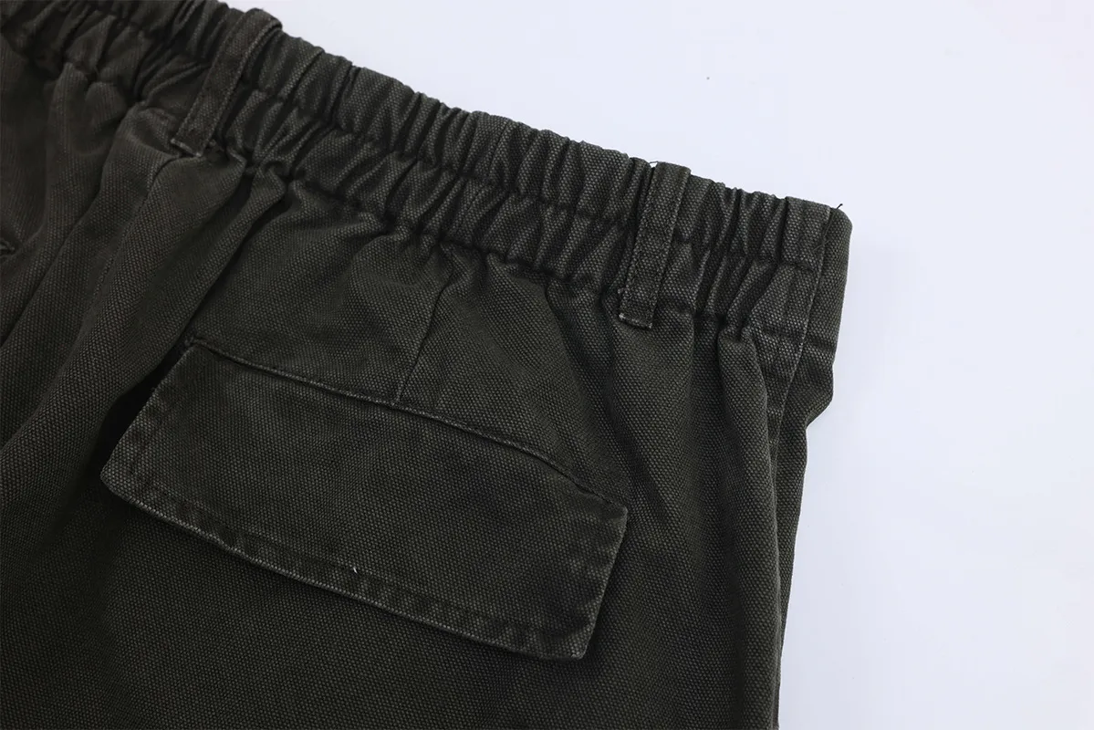 Jiayiku Men's Clothing  American Vintage Washed Antique Pleated Design Crowdwork Pants Straight Casual Trousers For Men And Women display picture 25