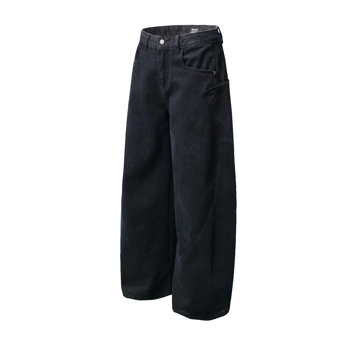 Jiayiku Men's Clothing  American Vintage Washed Machete Jeans Loose Men's And Women's Vibe Duffy Handsome Wide Leg Pants display picture 4