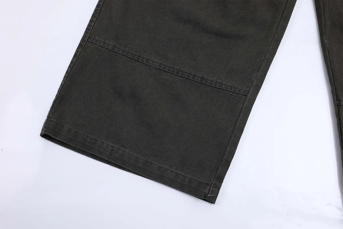 Jiayiku Men's Clothing  American Vintage Washed Antique Pleated Design Crowdwork Pants Straight Casual Trousers For Men And Women display picture 28