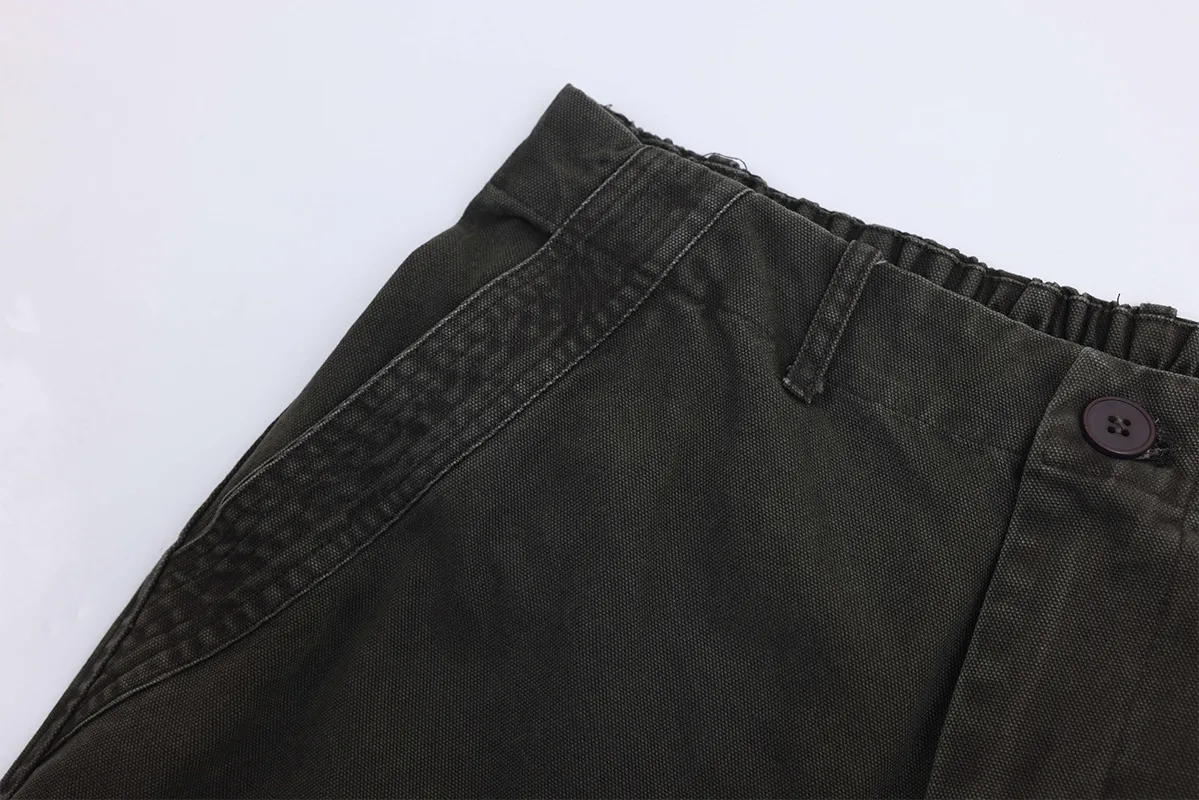 Jiayiku Men's Clothing  American Vintage Washed Antique Pleated Design Crowdwork Pants Straight Casual Trousers For Men And Women display picture 29