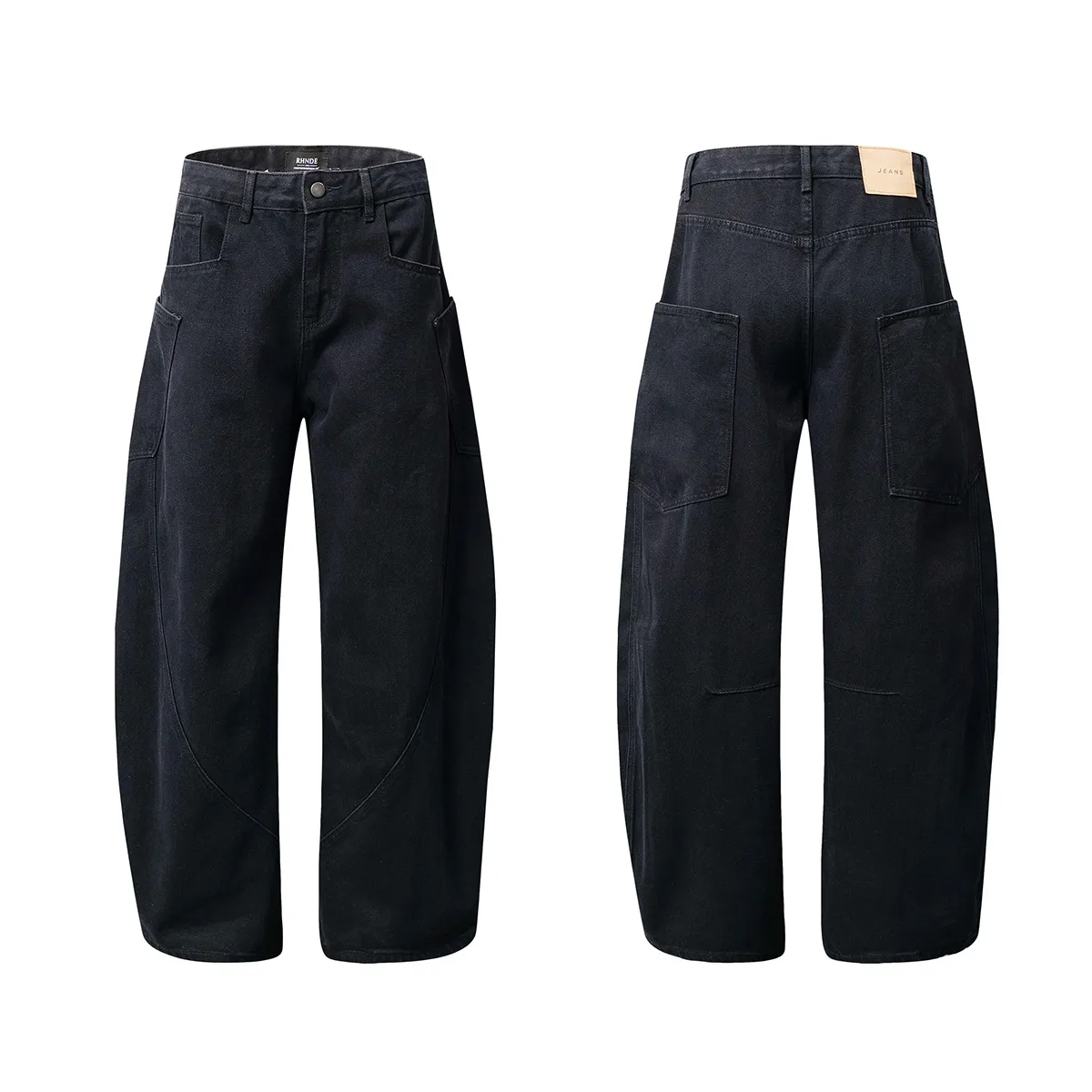 Jiayiku Men's Clothing  American Vintage Washed Machete Jeans Loose Men's And Women's Vibe Duffy Handsome Wide Leg Pants display picture 2