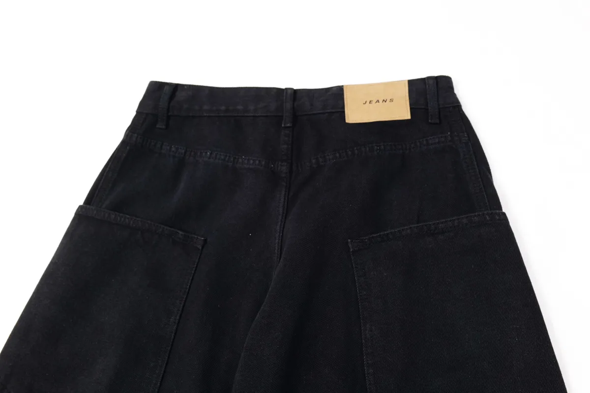 Jiayiku Men's Clothing  American Vintage Washed Machete Jeans Loose Men's And Women's Vibe Duffy Handsome Wide Leg Pants display picture 10
