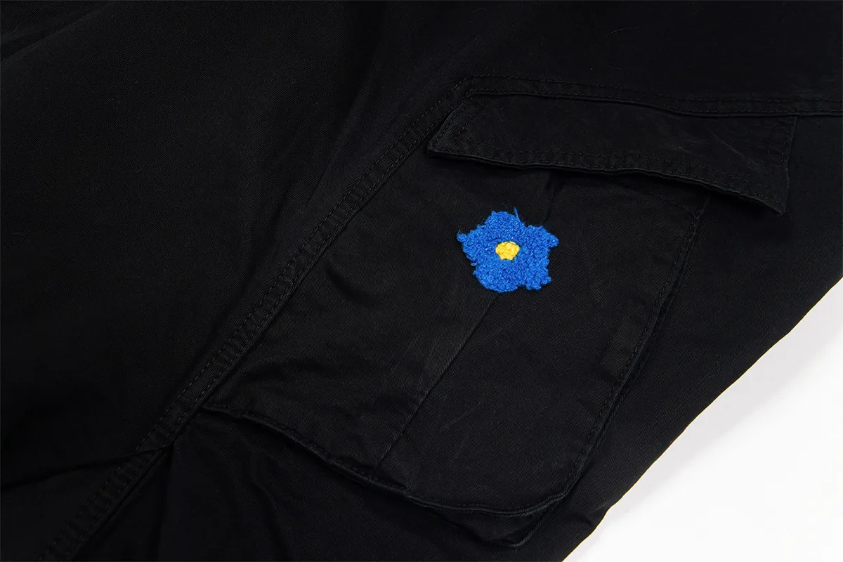 Jiayiku Men's Clothing  High Street American Style Trendy Brand Heavy Washed Flower Embroidered Caught Pants Straight-barrel Wide-leg Pants display picture 20