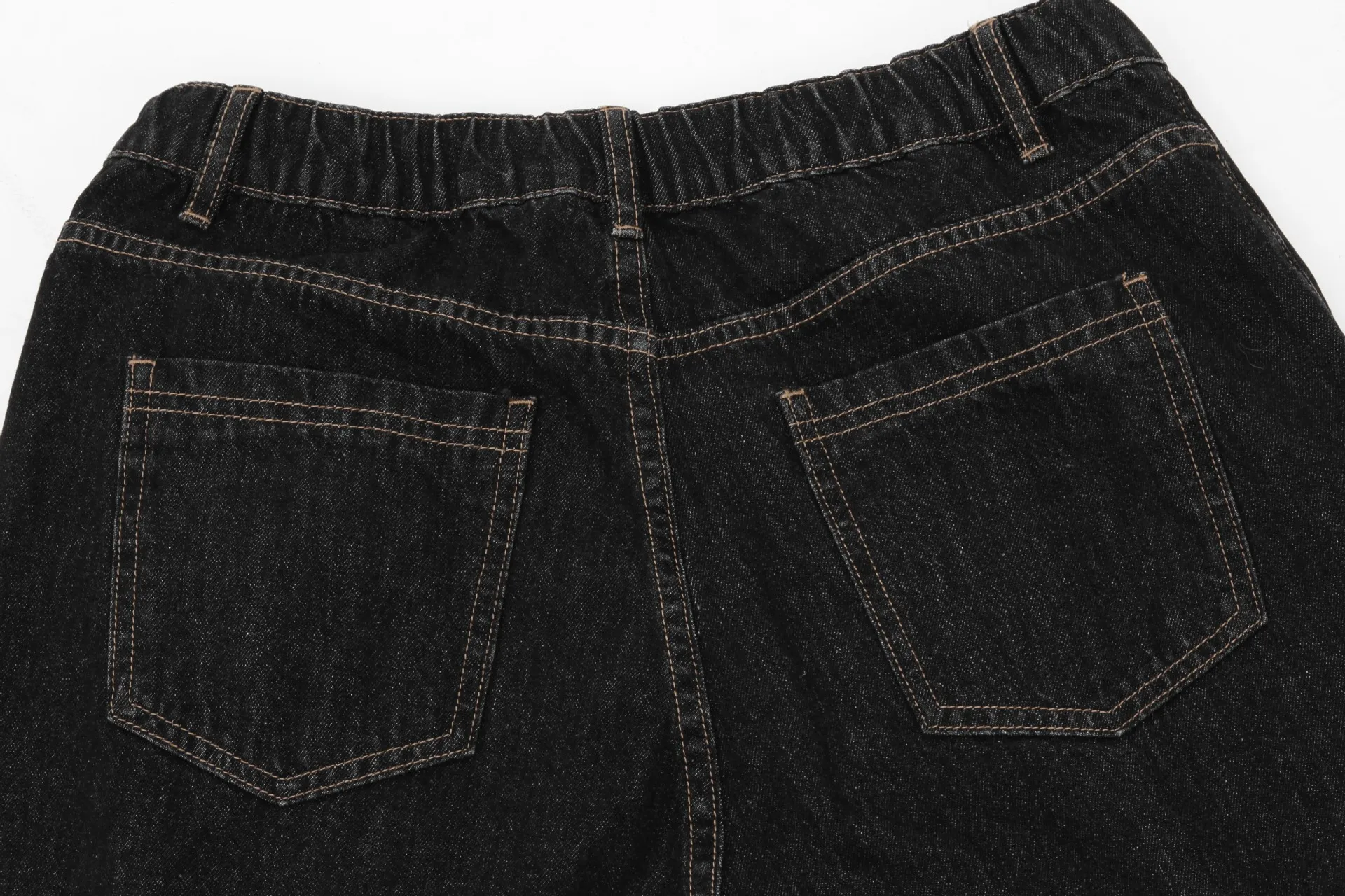 Jiayiku Men's  Summer American Retro Hip-hop Hip-hop Washed Denim Shorts Tassel Wide-leg Pants display picture 9