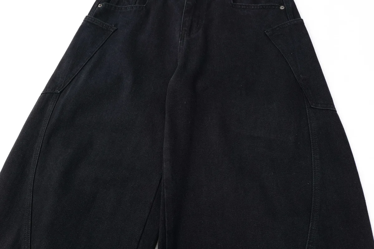 Jiayiku Men's Clothing  American Vintage Washed Machete Jeans Loose Men's And Women's Vibe Duffy Handsome Wide Leg Pants display picture 11